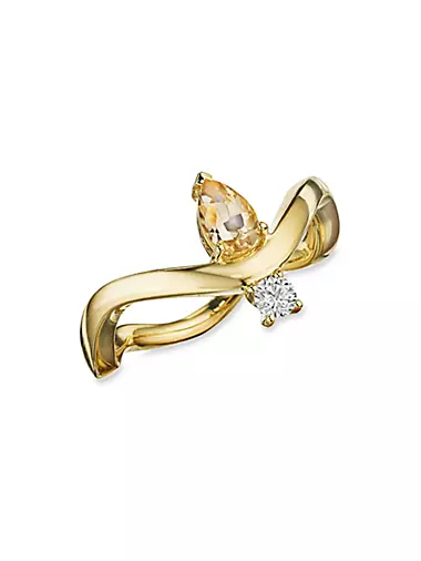 Mirage 18K Gold, Diamond & Yellow Sapphire Ring
