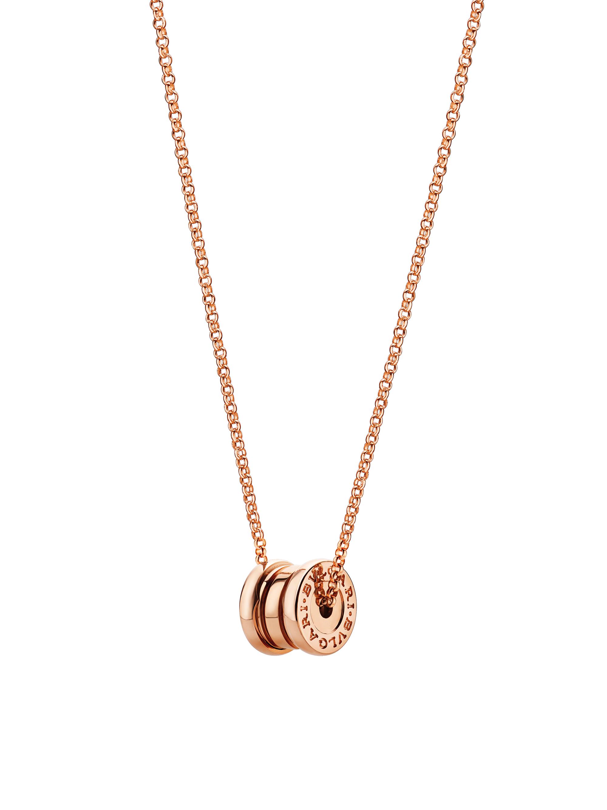 BVLGARI Women's B. Zero1 18K Rose Gold Mini Spiral Pendant Necklace - Pink Gold