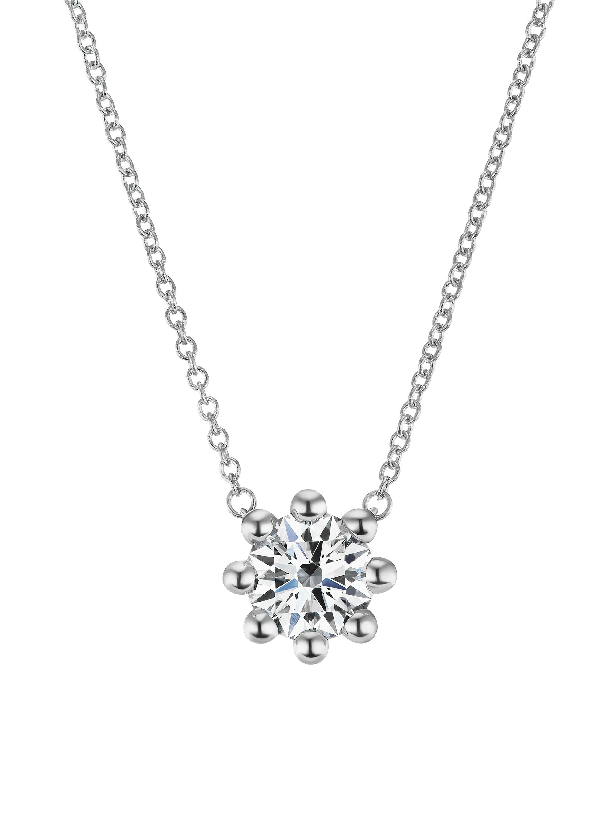 Oscar Massin Women's Beaded 18K White Gold & Latitude Lab-Grown Diamond  Pendant Necklace