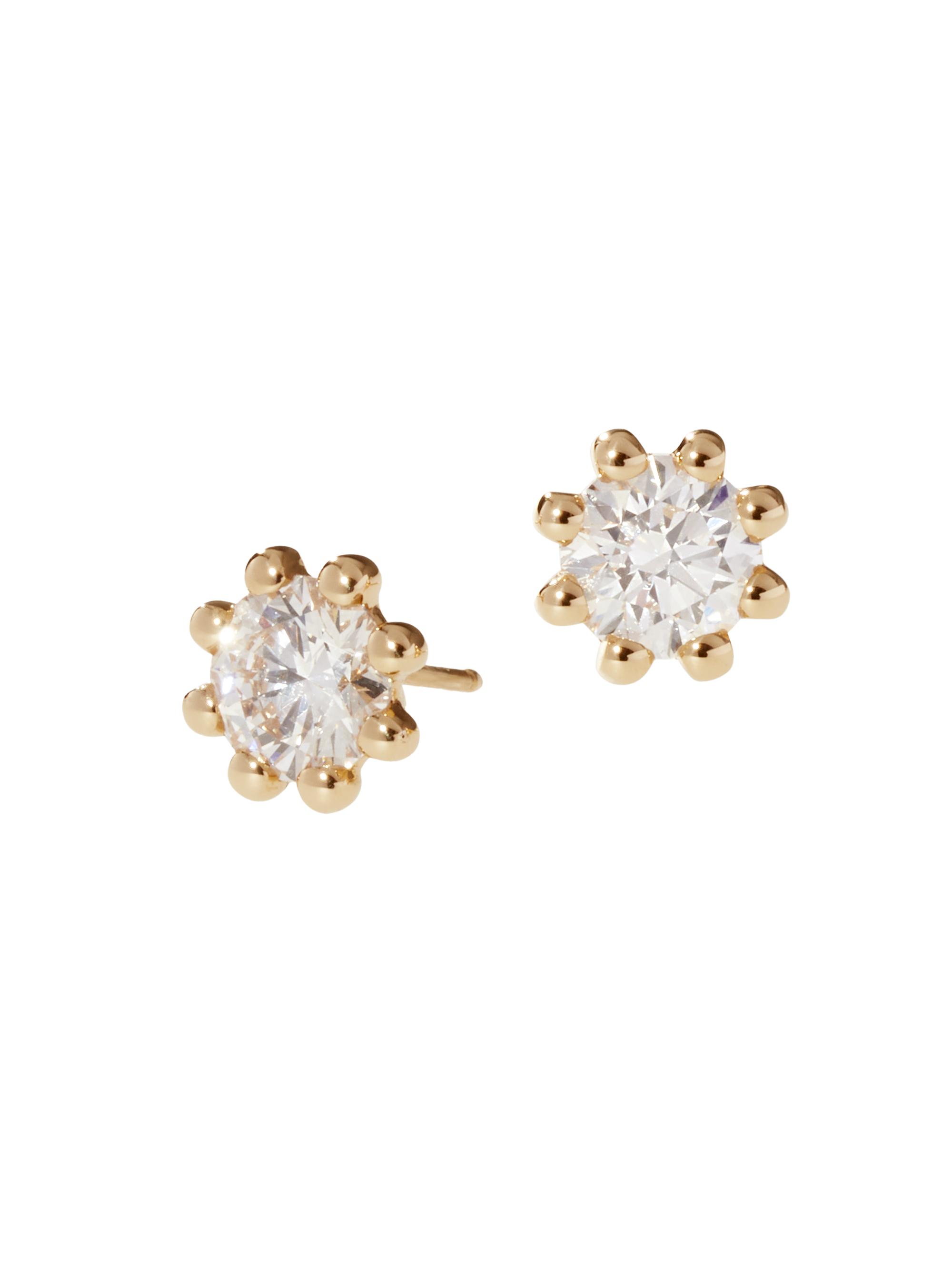 Oscar Massin Women's Beaded 18K Yellow Gold & Latitude Lab-Grown Diamond  Stud Earrings