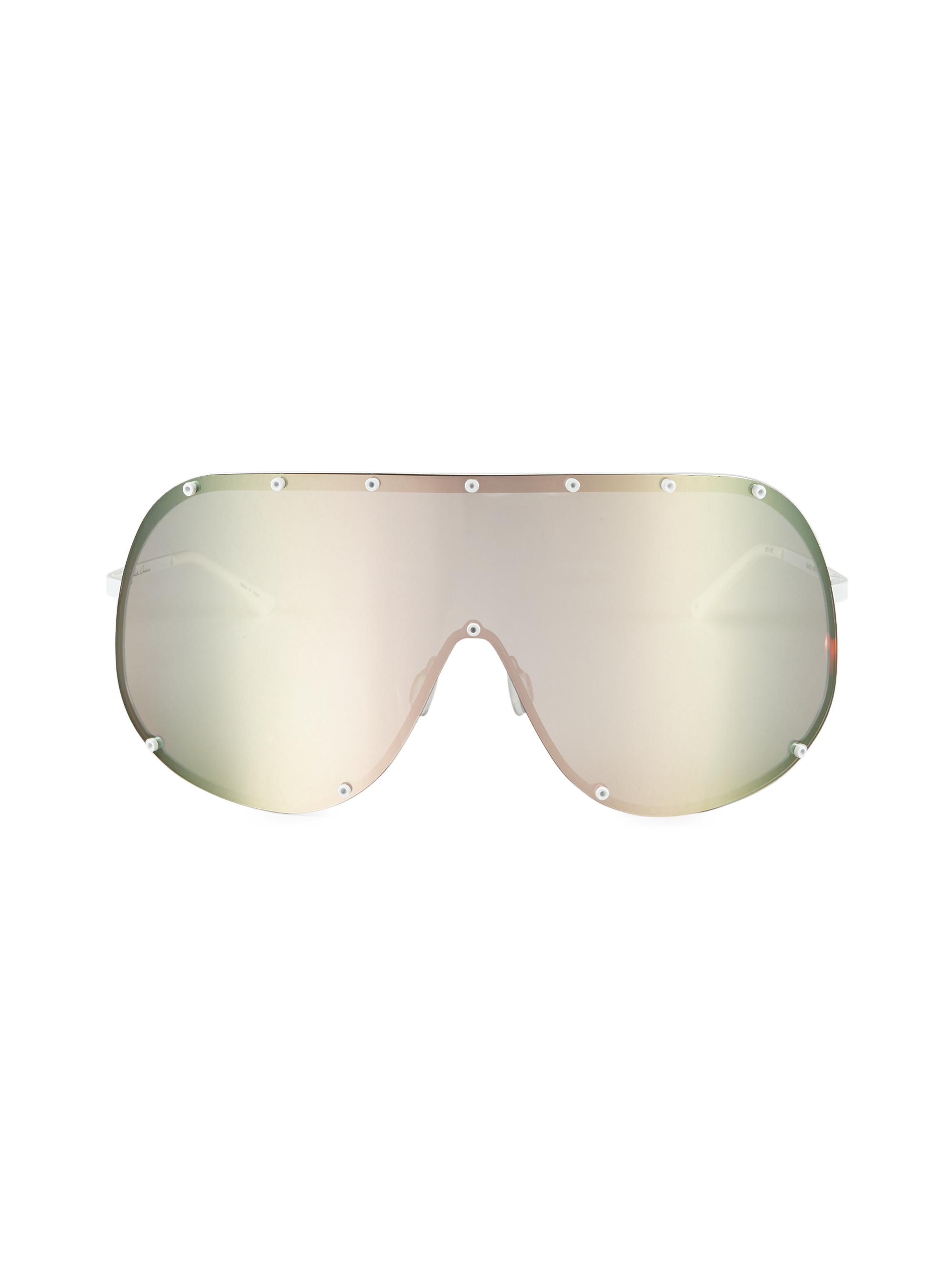 Rick Owens Men's 80MM Shield Sunglasses - White