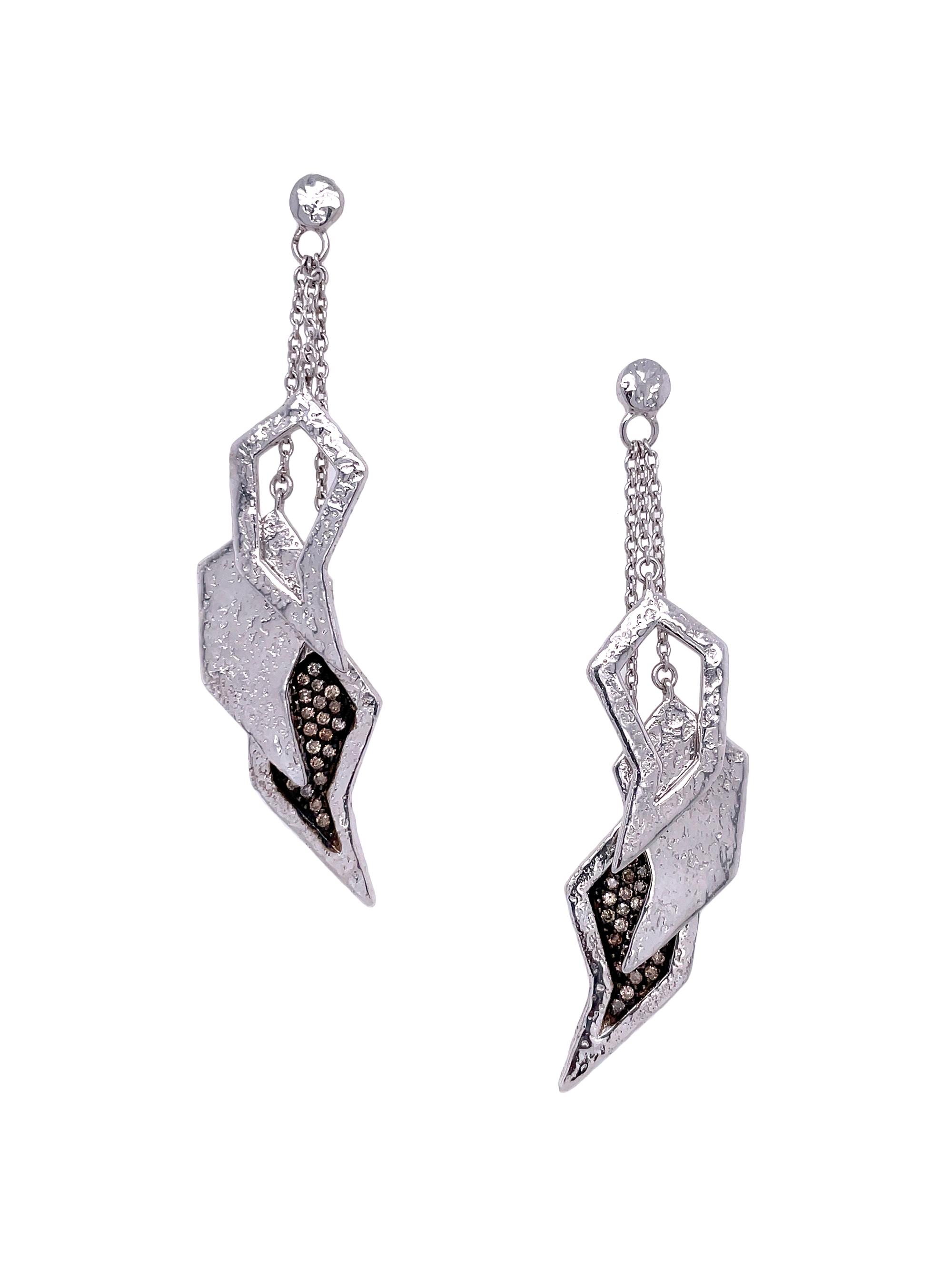 Coomi Women's Paisley Sterling Silver & Brown Diamond Drop Earrings - Silver