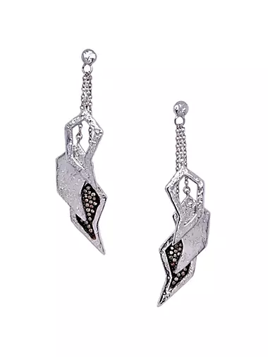Paisley Sterling Silver & Brown Diamond Drop Earrings
