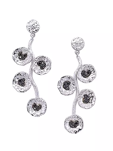 Serenity Sterling Silver & Black Diamonds Earrings