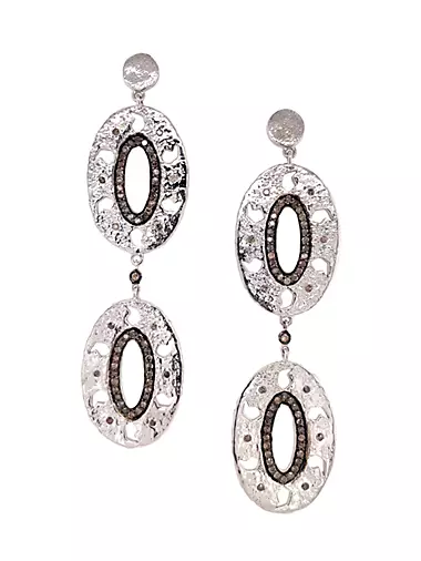Paisley Sterling Silver & Diamond Drop Earrings