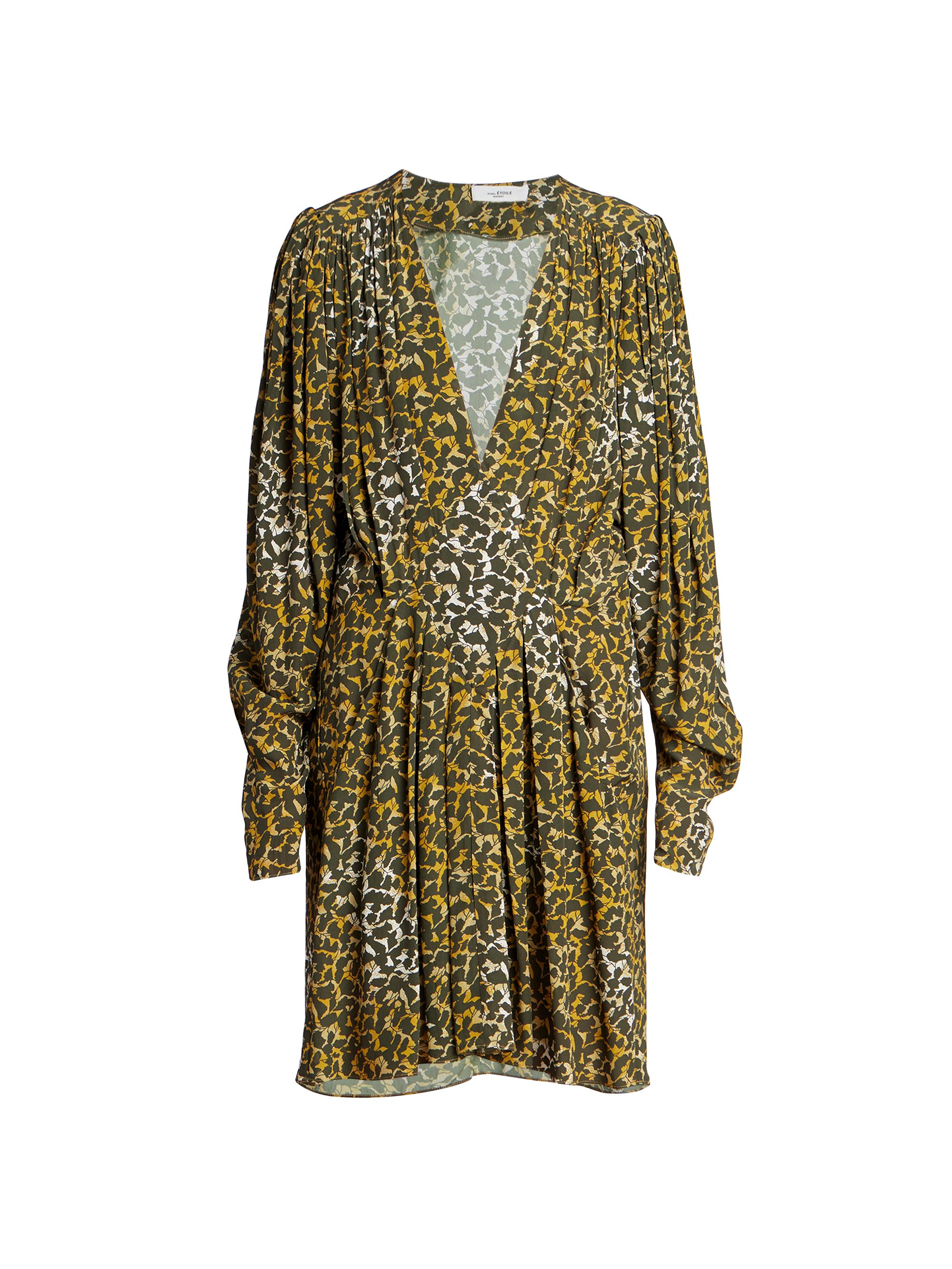 Isabel Marant Étoile Women's Arone Long-Sleeve Abstract-Print Dress - Bronze