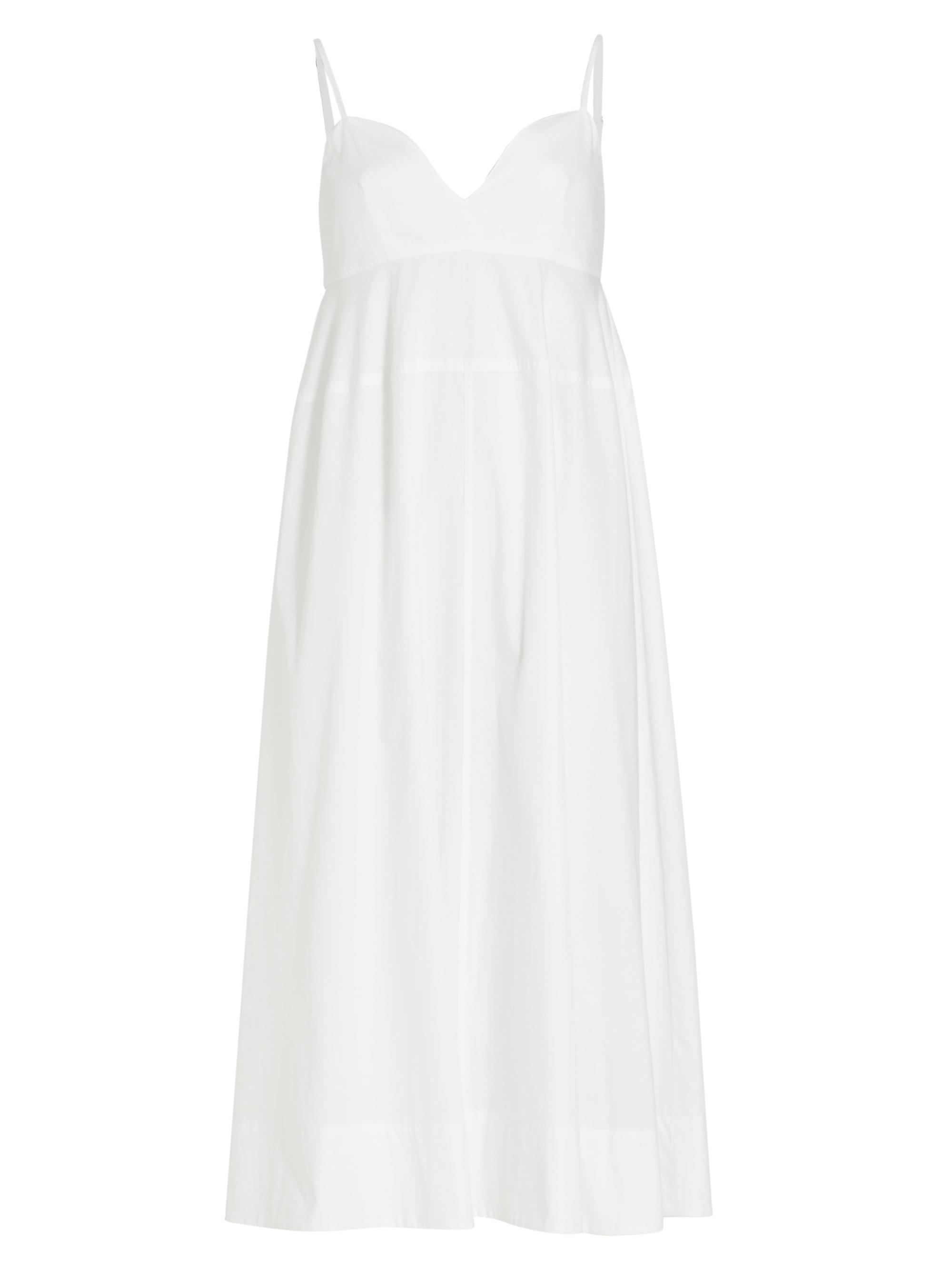 Matthew Bruch Women's Sweetheart Cotton Poplin Midi-Dress - White Poplin