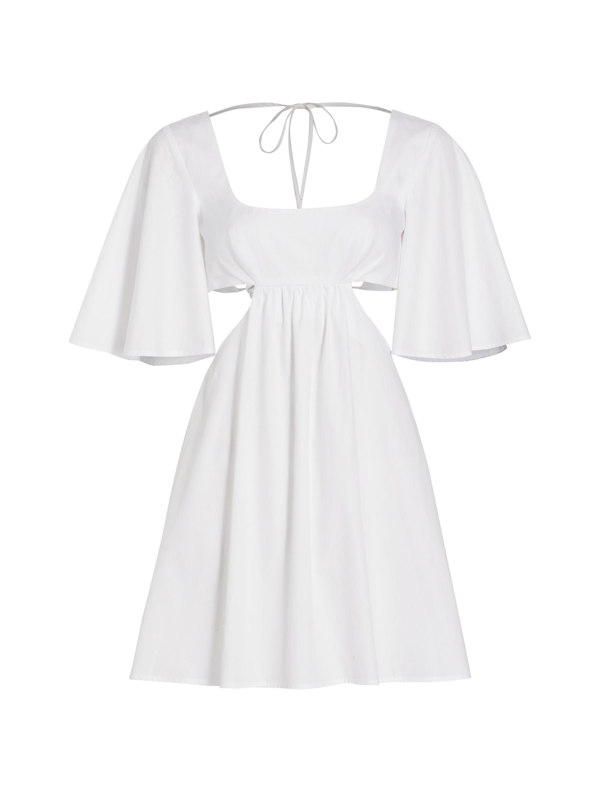 Matthew Bruch Women's Cotton Cut-Out Minidress - White Poplin