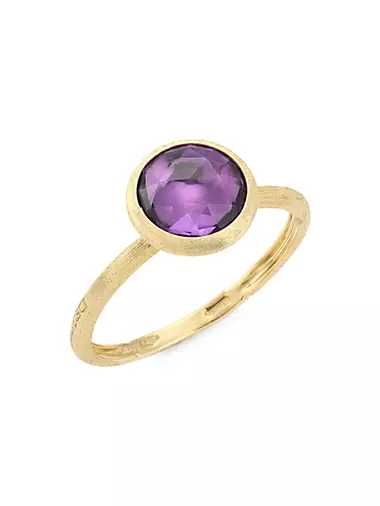 Jaipur Color Small 18K Yellow Gold Amethyst Stackable Ring