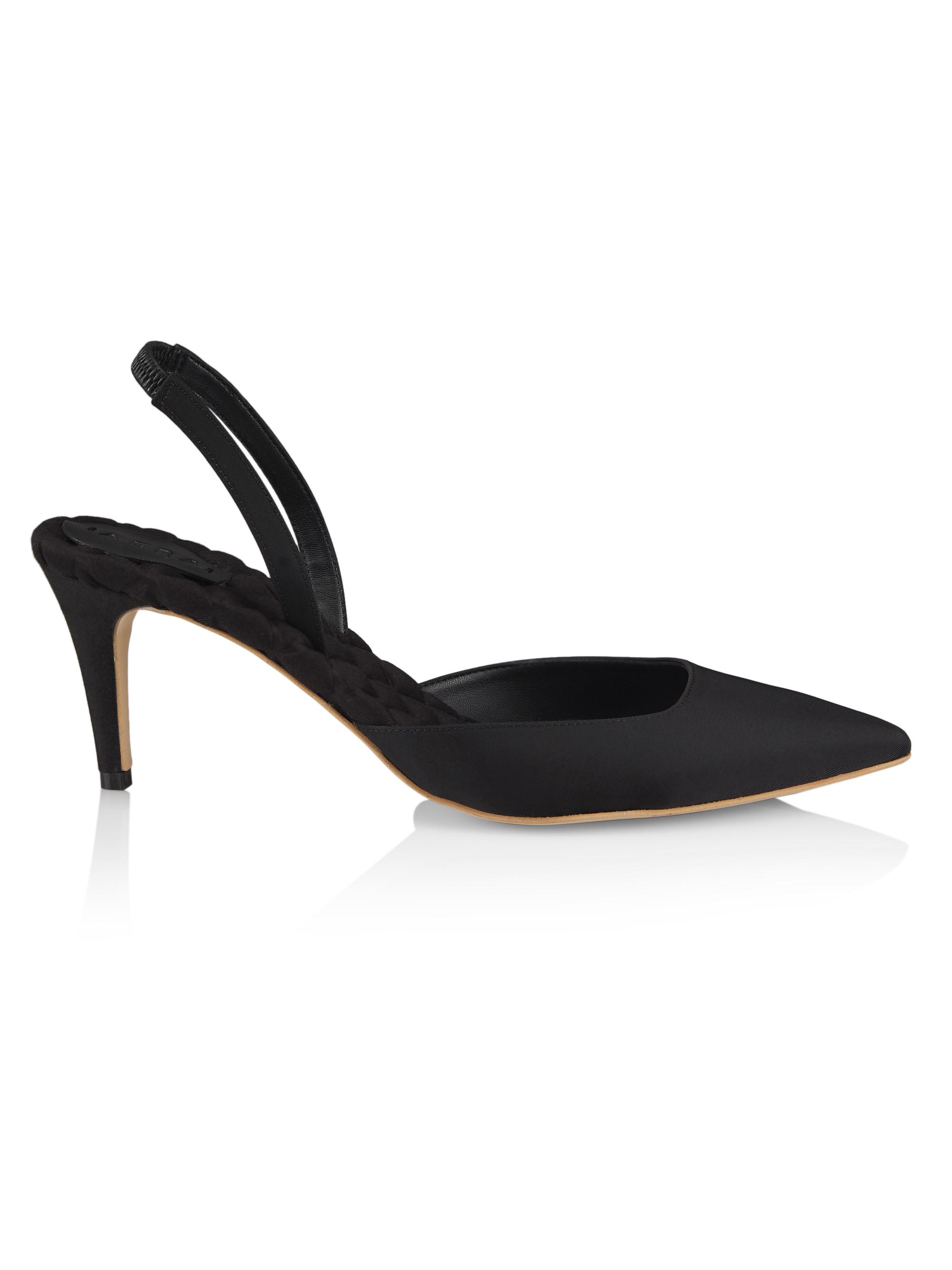 Aera Women's Gabriella Vegan Satin Slingback Pumps - Black Satin