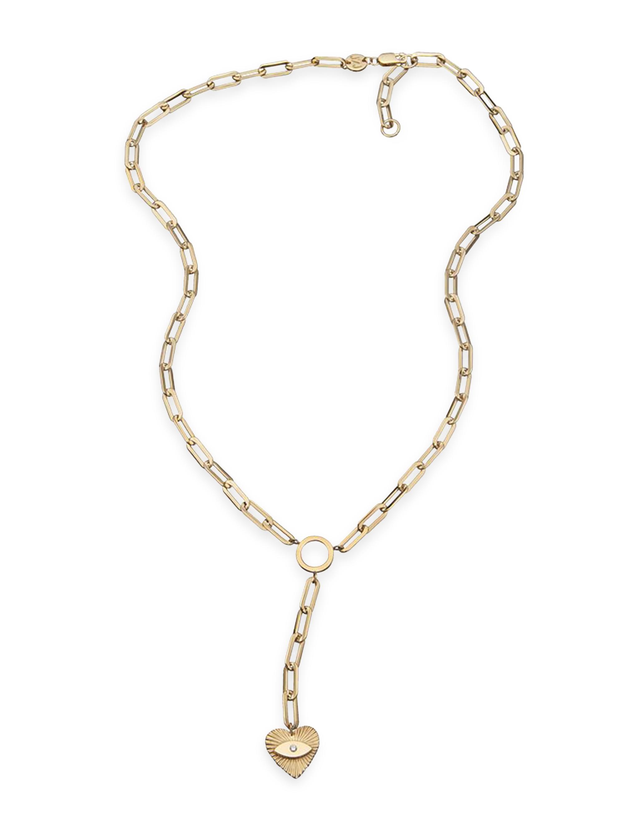 Jennifer Zeuner Jewelry Women's Talia 14K-Gold-Plated & Diamond Lariat Necklace