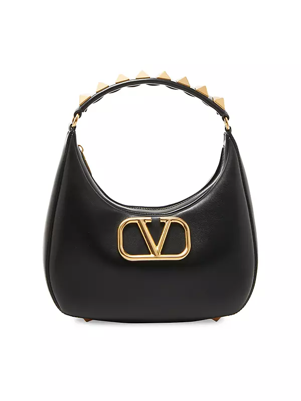 Authentic Valentino Garavani black leather tote handbag work