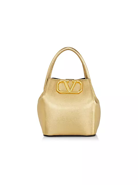 V-Logo leather bucket bag | Valentino Garavani