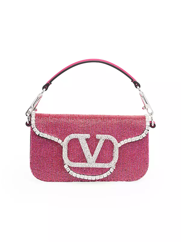 Loco Small Leather Shoulder Bag in Pink - Valentino Garavani