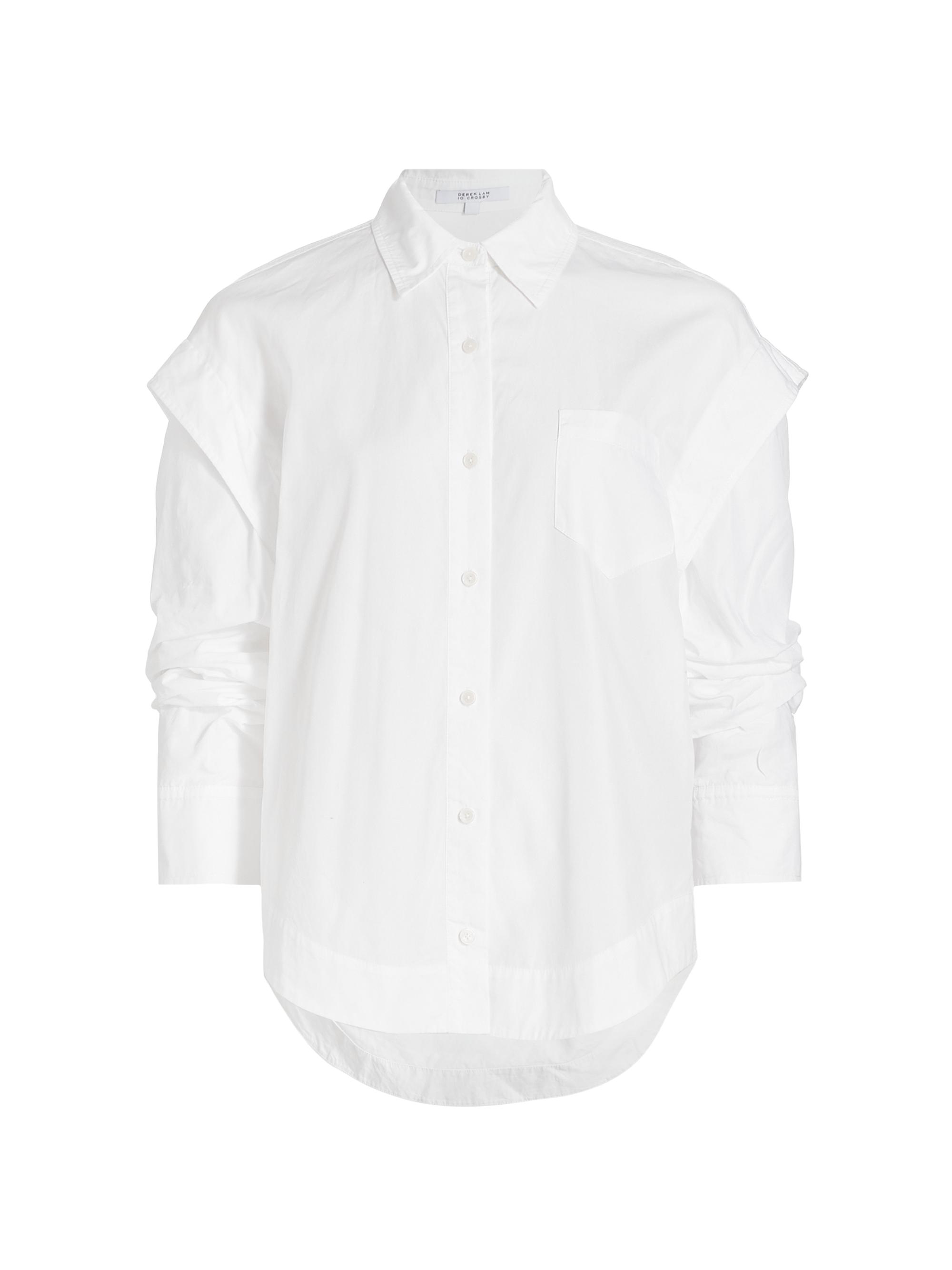 Derek Lam 10 Crosby Women's Marley Ruched Sleeve Shirt - White
