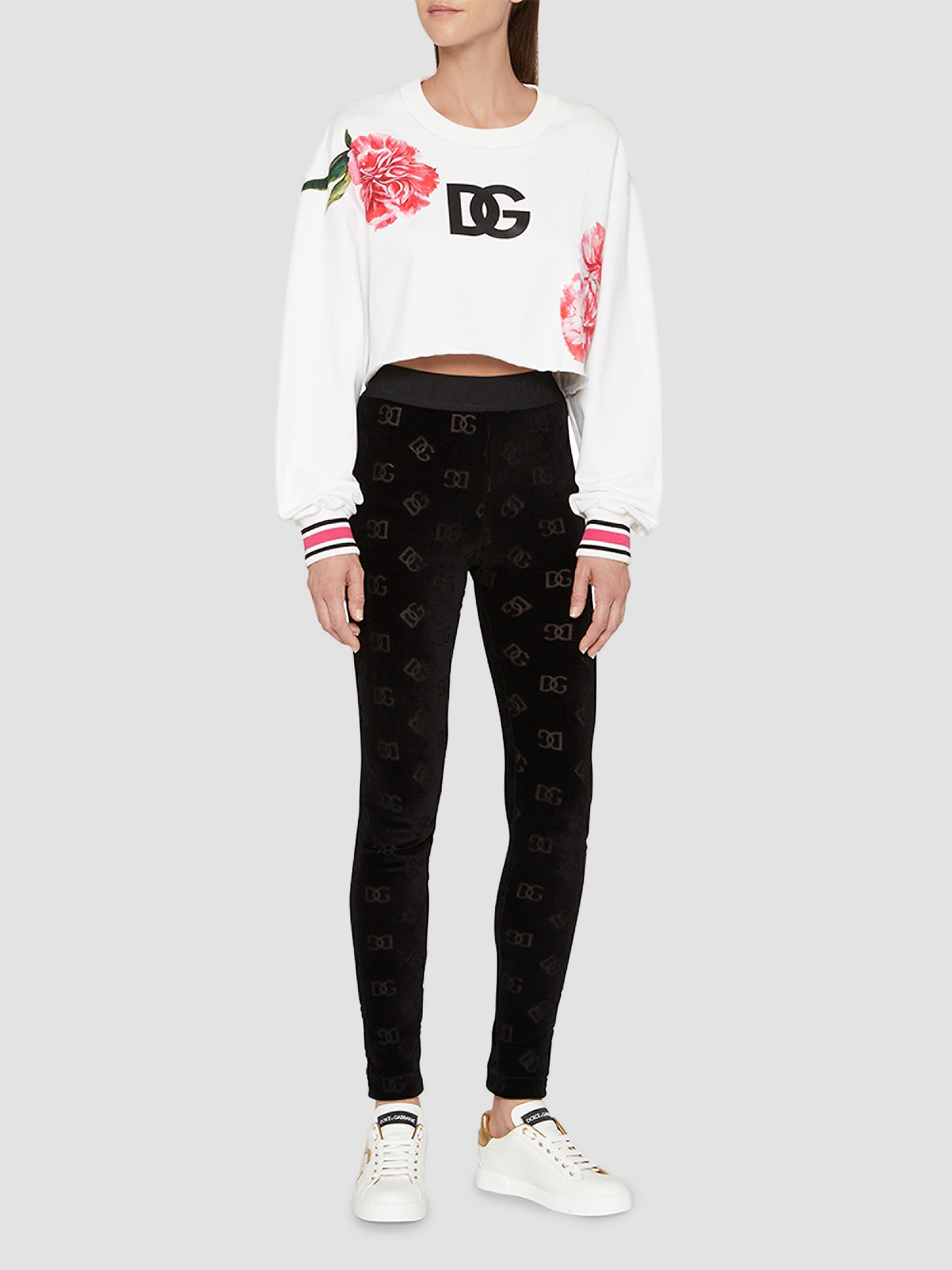 Dolce&Gabbana Portofino Logo Metallic Leather Low-Top Sneakers