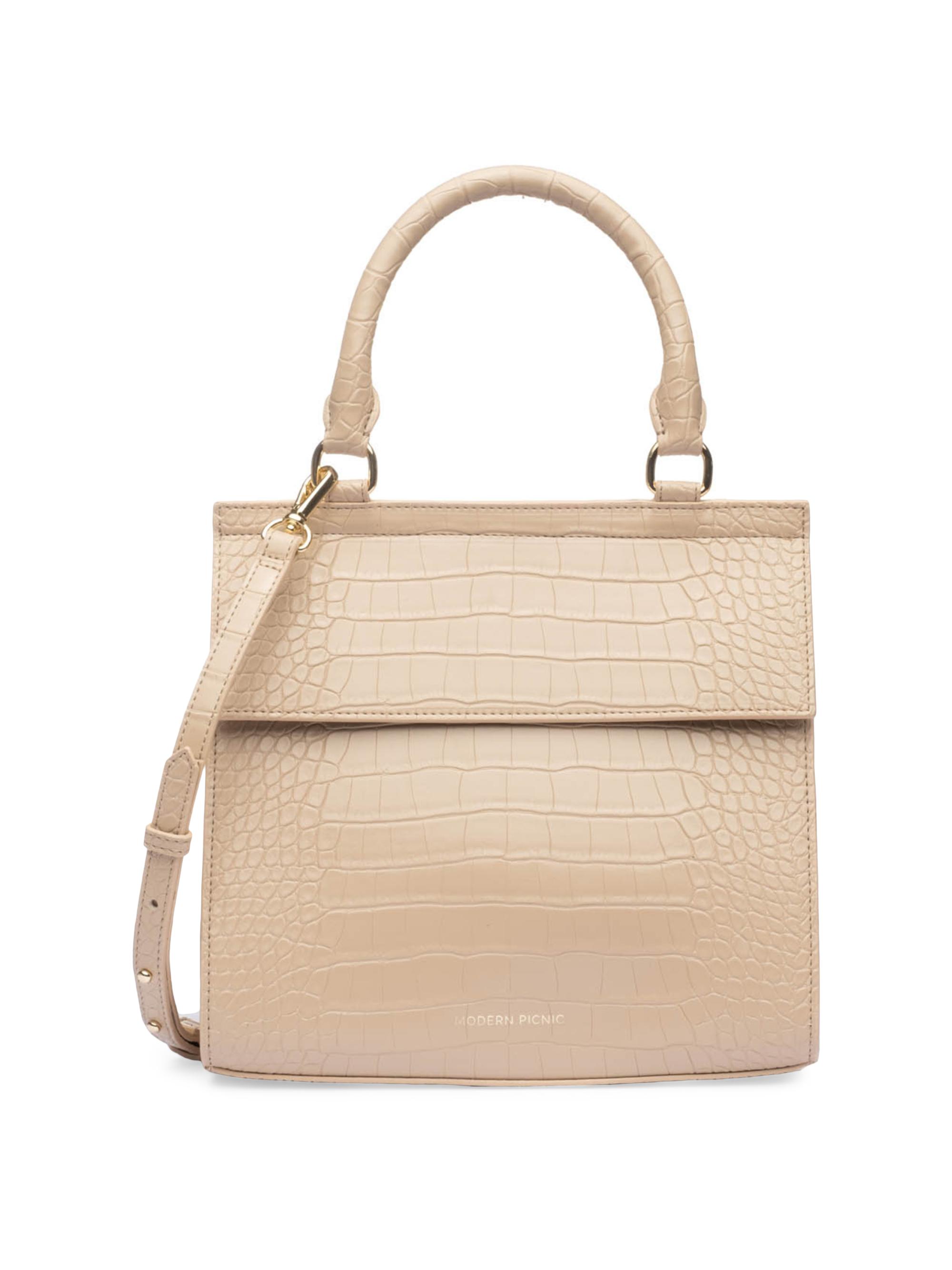 Modern Picnic Women's The Luncher Crocodile-Embossed Vegan Leather Bag - Cream Croc