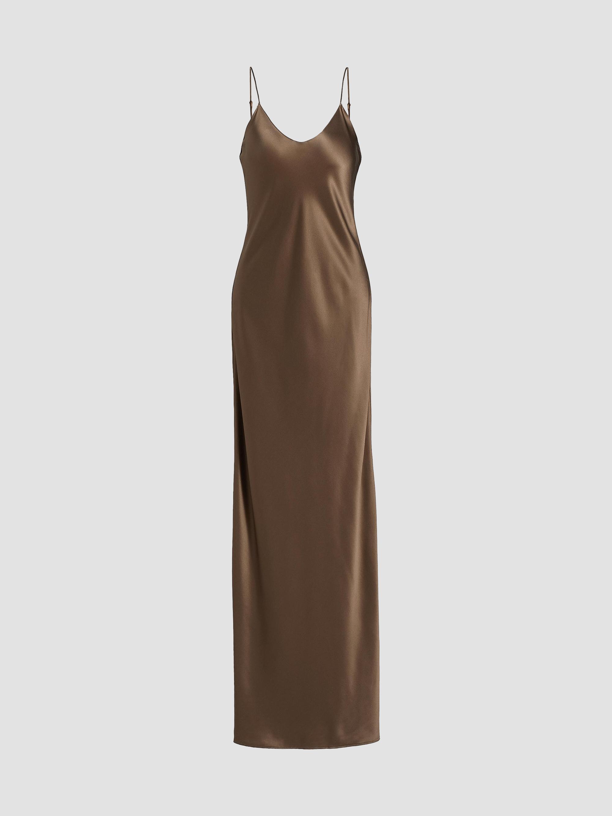 Nili Lotan Women's Cami Silk Charmeuse Gown - Taupe | Thumbnail 8