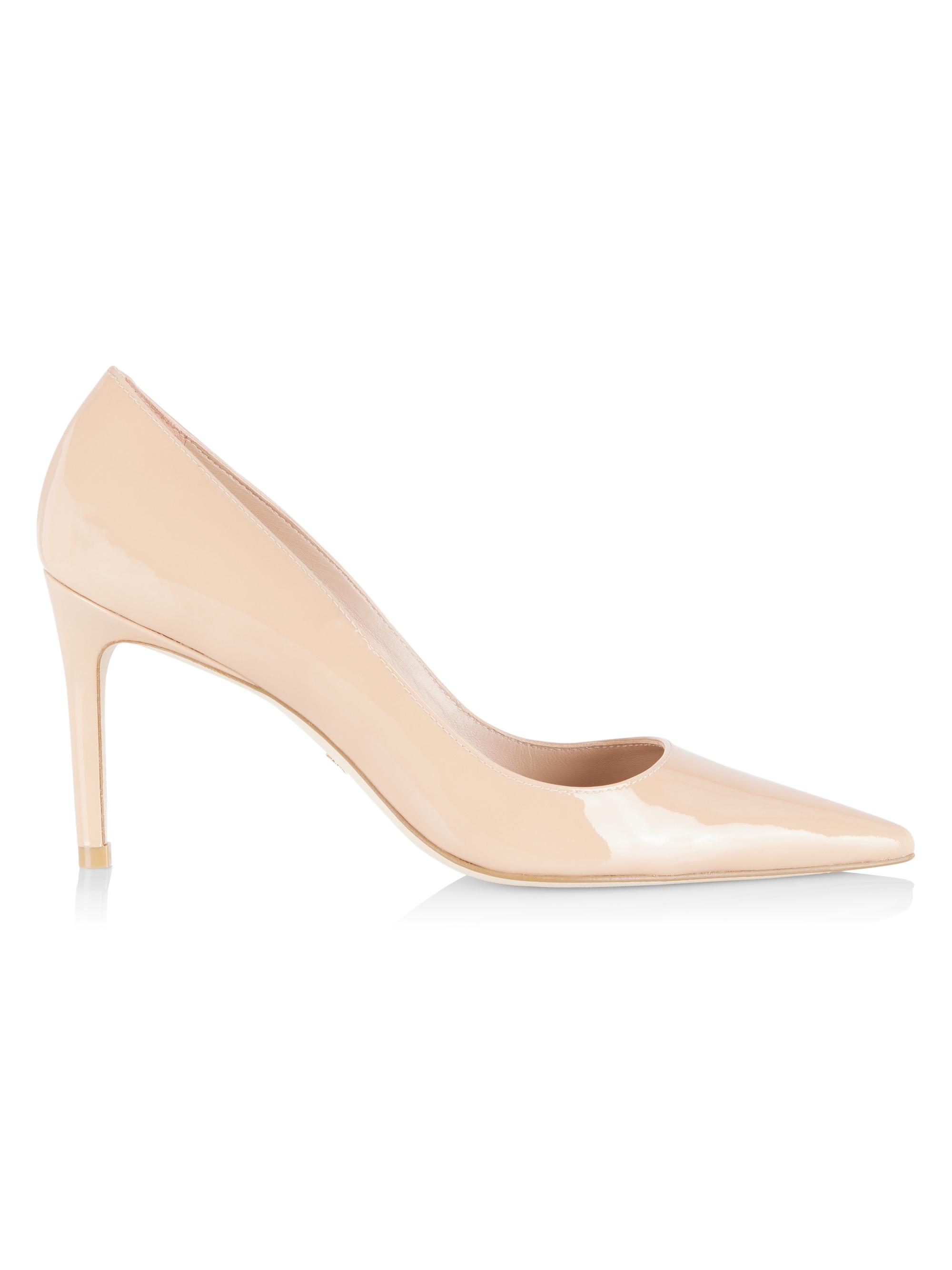 Stuart Weitzman Women's Stuart 85 Patent Leather Pumps - Beige