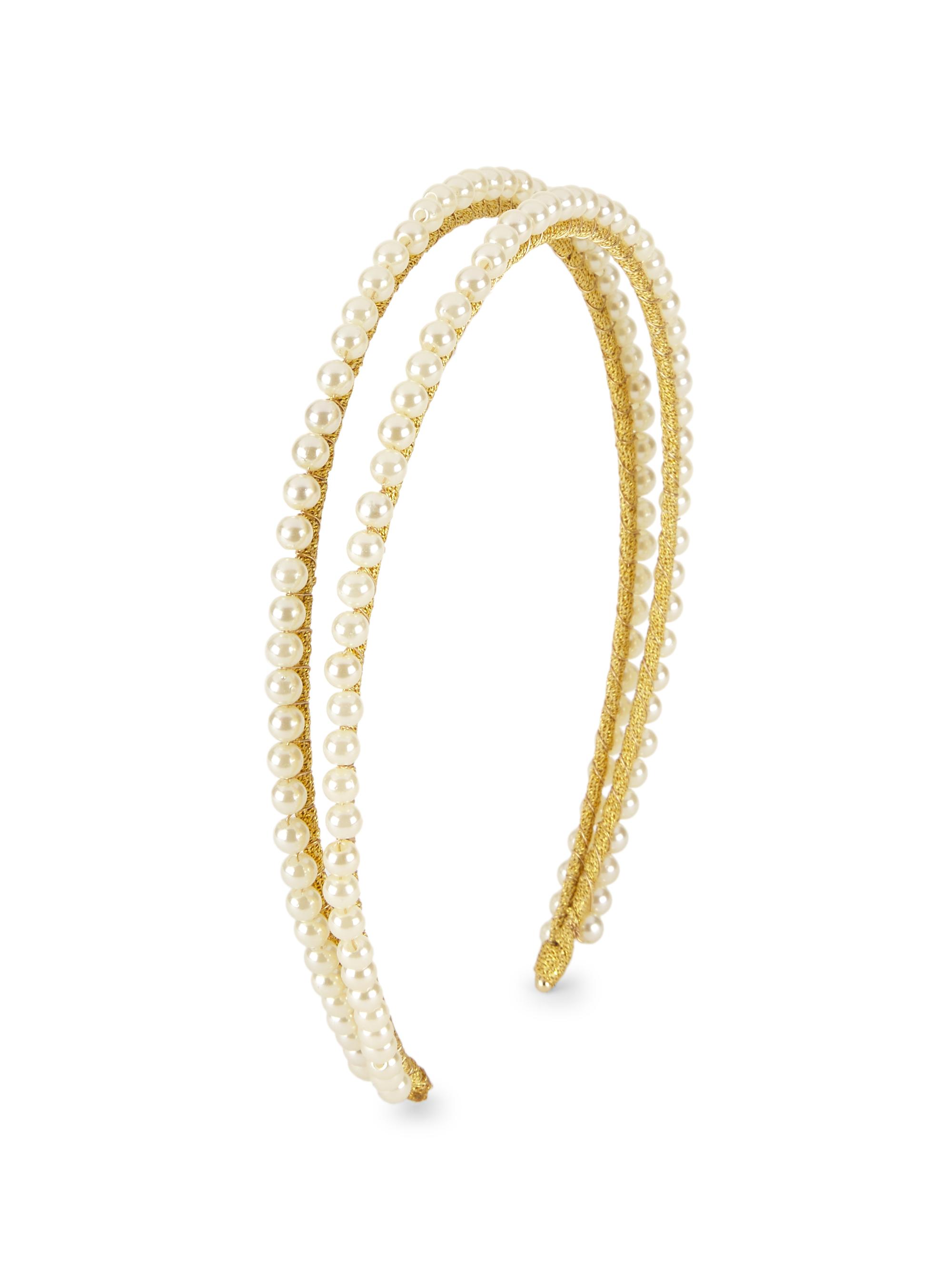 Jennifer Behr Women's Gitta Faux Pearl Double Headband - Pearl