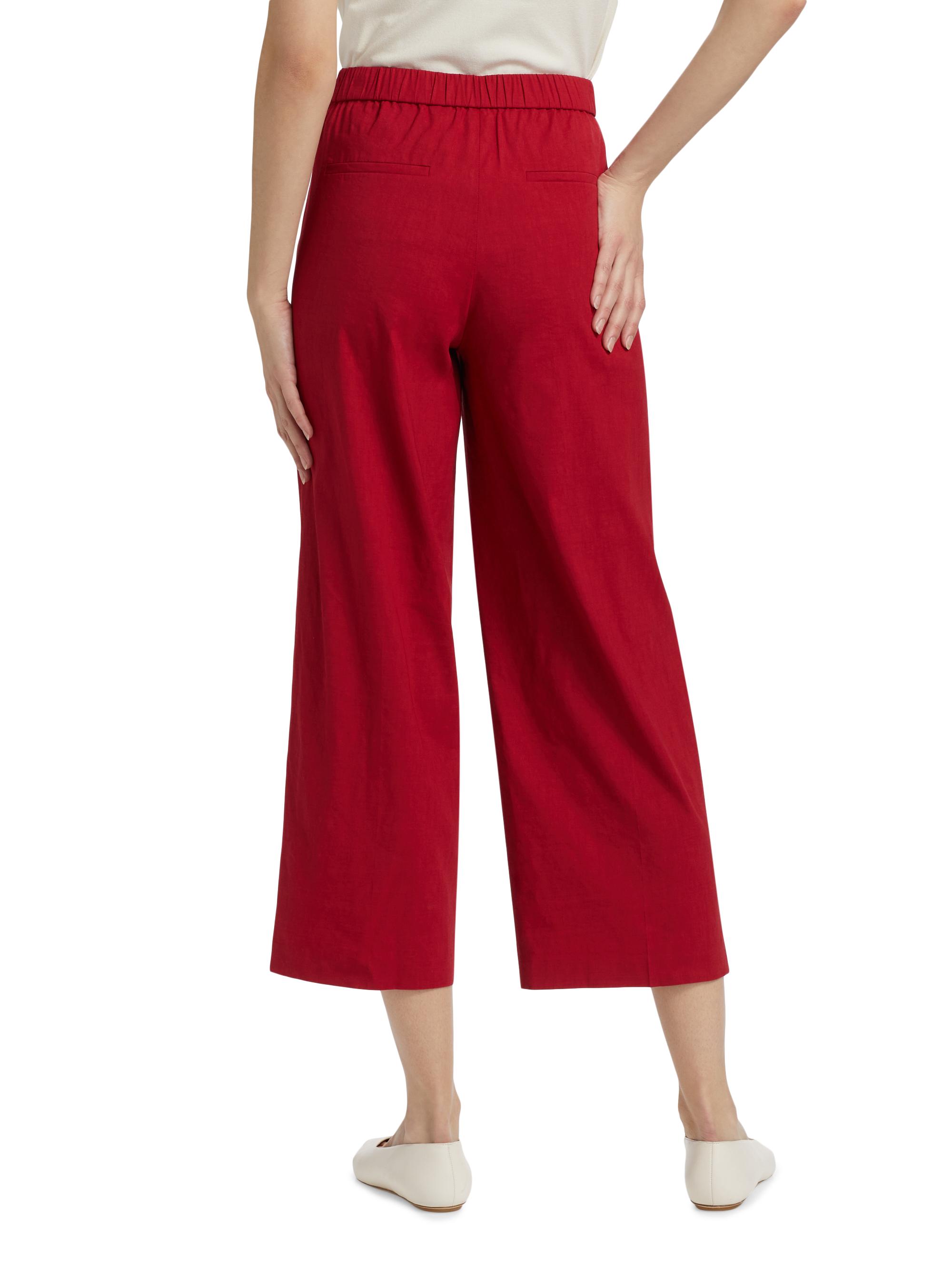 パンツ 24AW Theory Woodmere3 Larin Theory Terena Linen Cropped Wide-Leg Pants | Saks Fifth Avenue