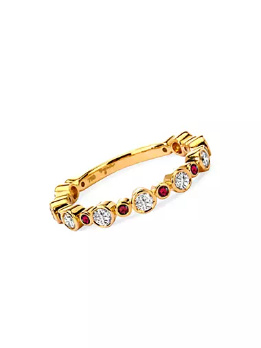 Mogul 18K Gold, Diamond & Ruby Band Ring