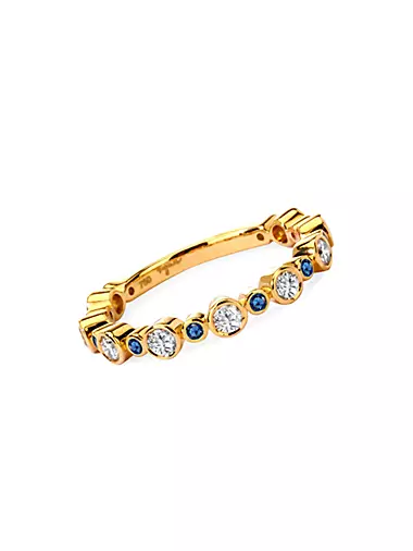 Mogul 18K Gold, Diamond & Sapphire Band Ring