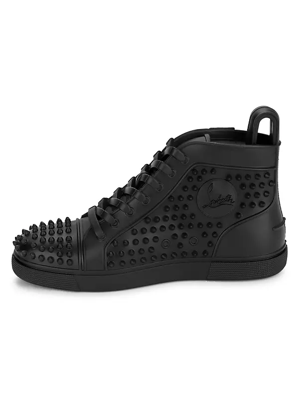 Christian Louboutin Men's Lou Spikes 2 Patent Leather High-Top