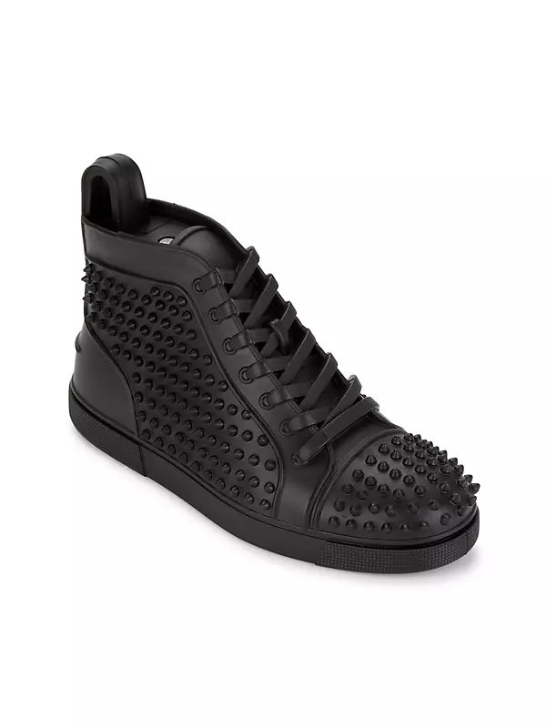 Christian Louboutin Men's Lou Spikes 2 Patent Leather High-Top
