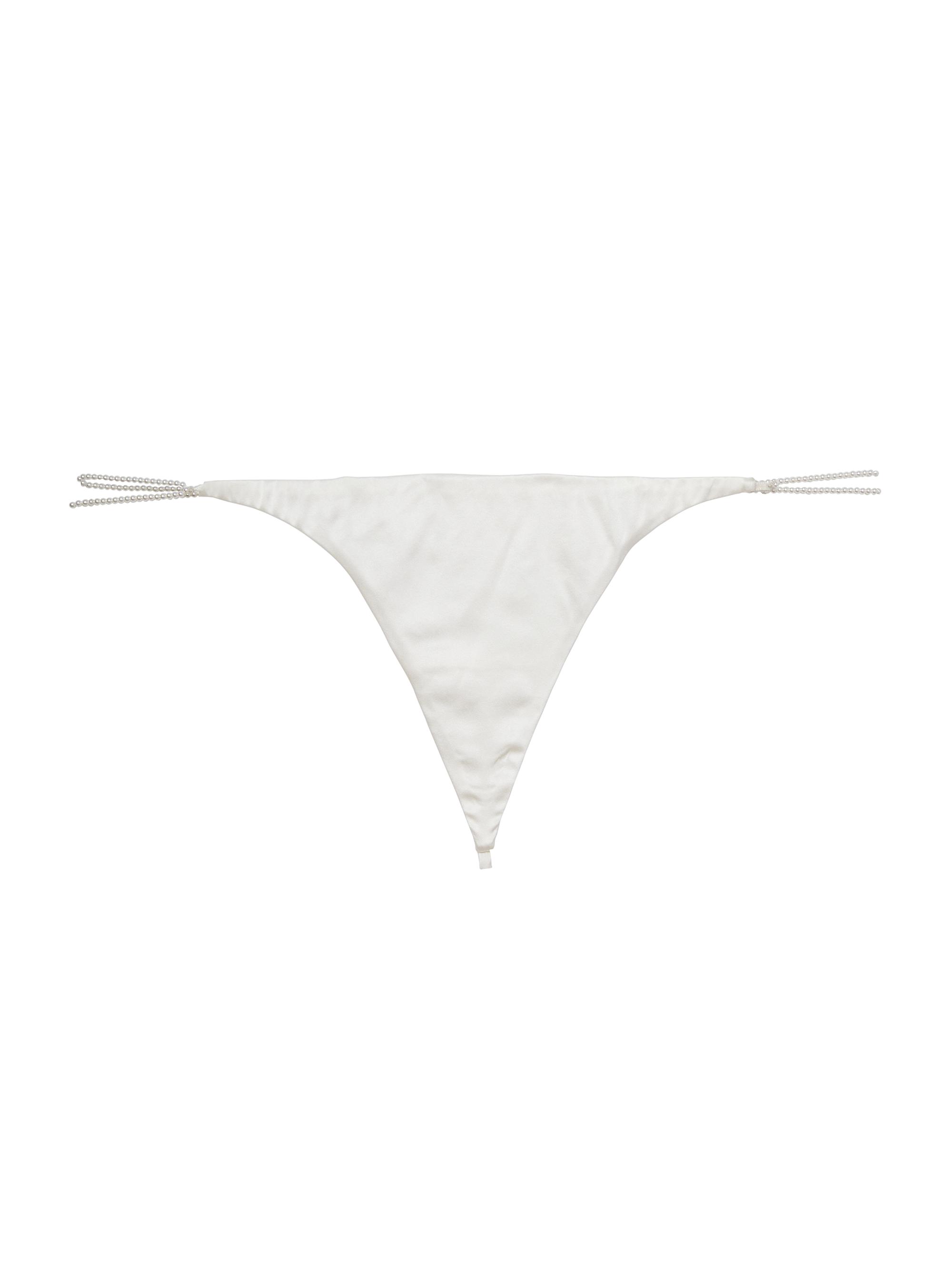 Fleur du Mal Women's Pearl Luxe Silk V-String -
