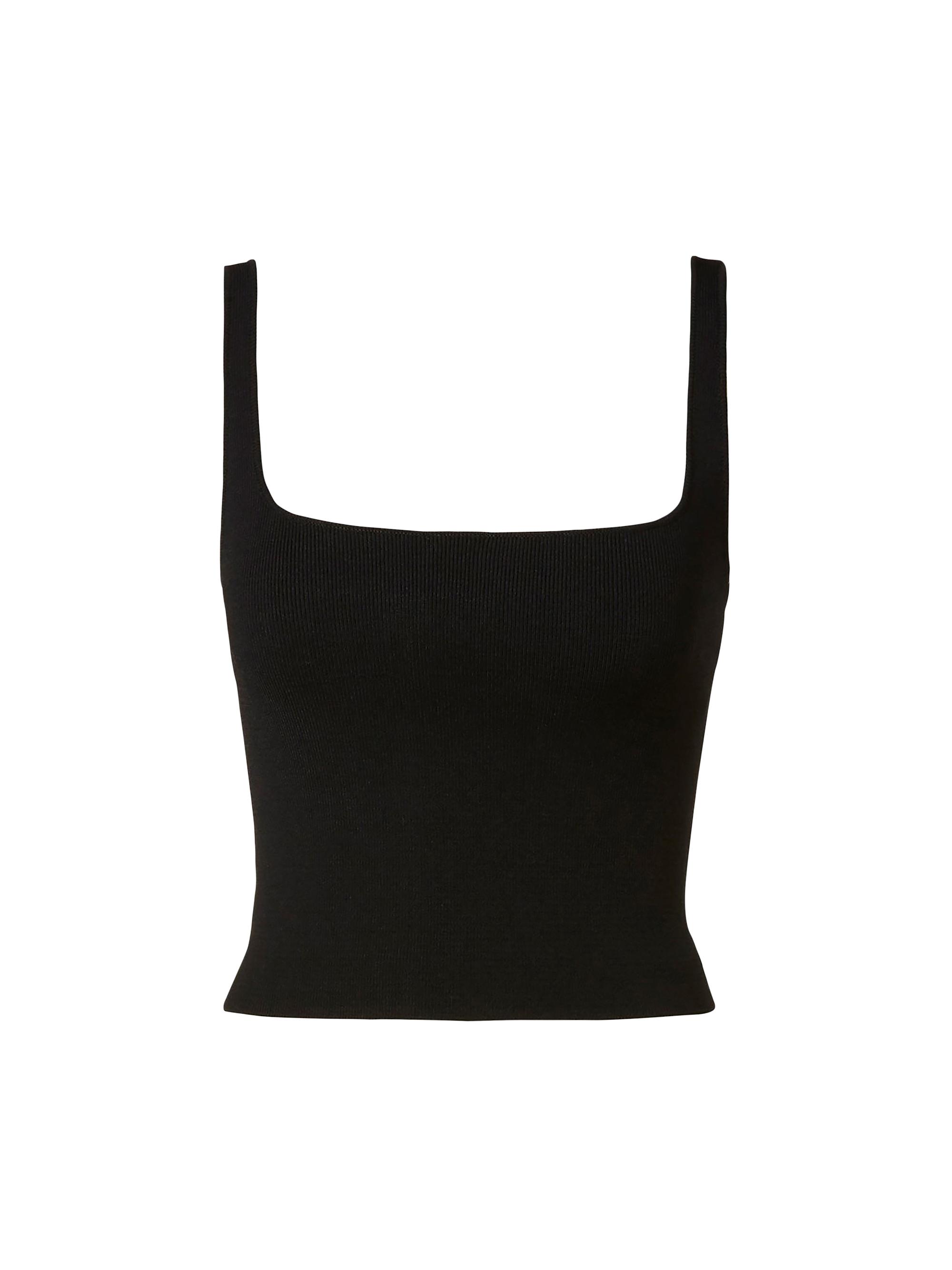 Scanlan Theodore Women's Crepe Knit Crop Camisole Top - Black