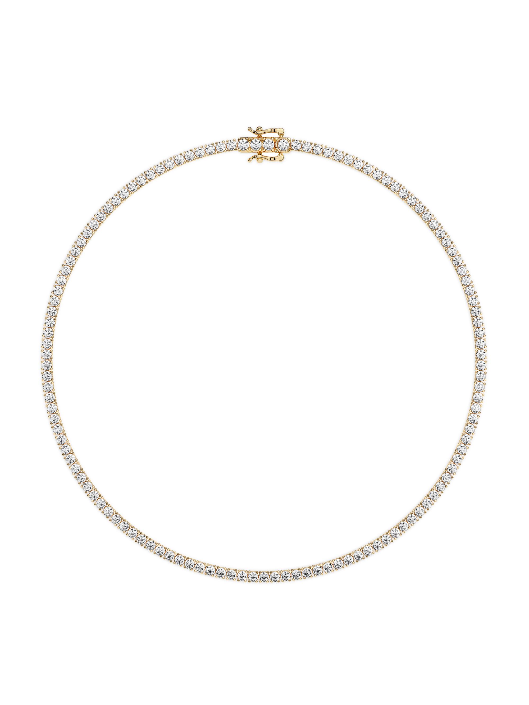 Saks Fifth Avenue Collection Women's 14K Yellow Gold & 16 TCW Lab-Grown Diamond Tennis Necklace - White