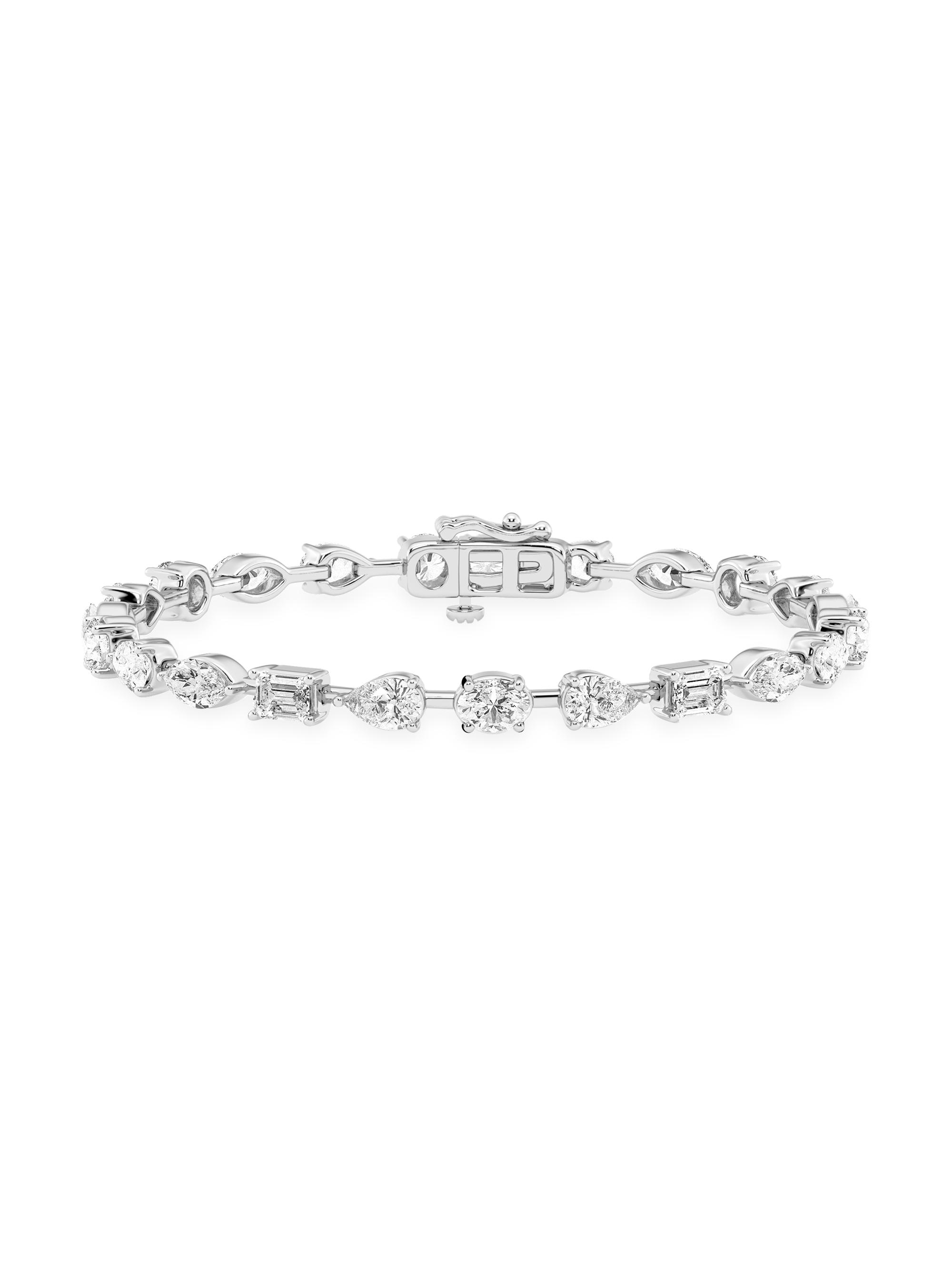 Saks Fifth Avenue Collection Women's 14K White Gold & 8.5 TCW Mixed-Cut Lab-Grown Diamond Bracelet - White Gold
