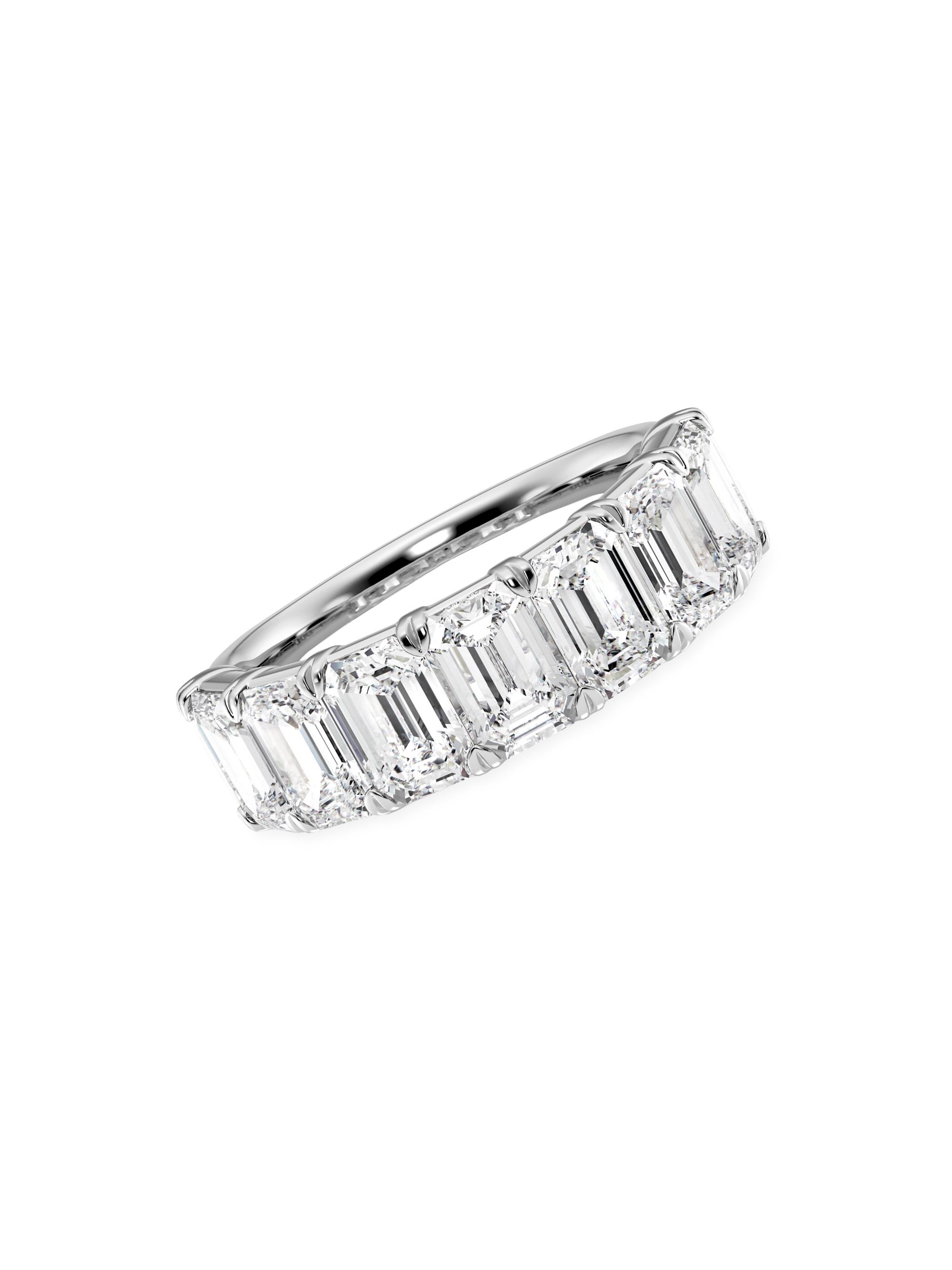 Saks Fifth Avenue Collection Women's 14K White Gold & 5 TCW Emerald-Cut Lab-Grown Diamond Ring - White Gold