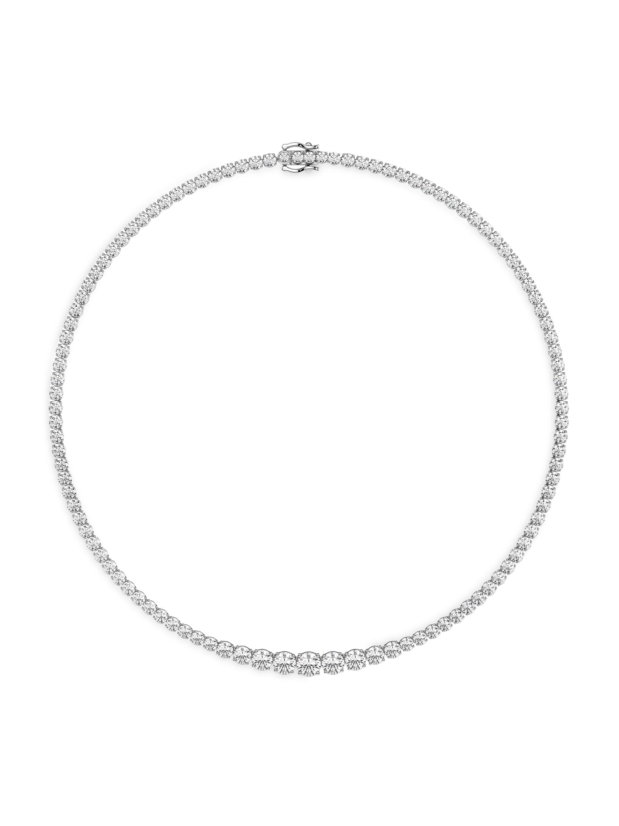 VRAI 14K White Gold & 13.00 TCW Lab-Grown Diamond Tennis Necklace