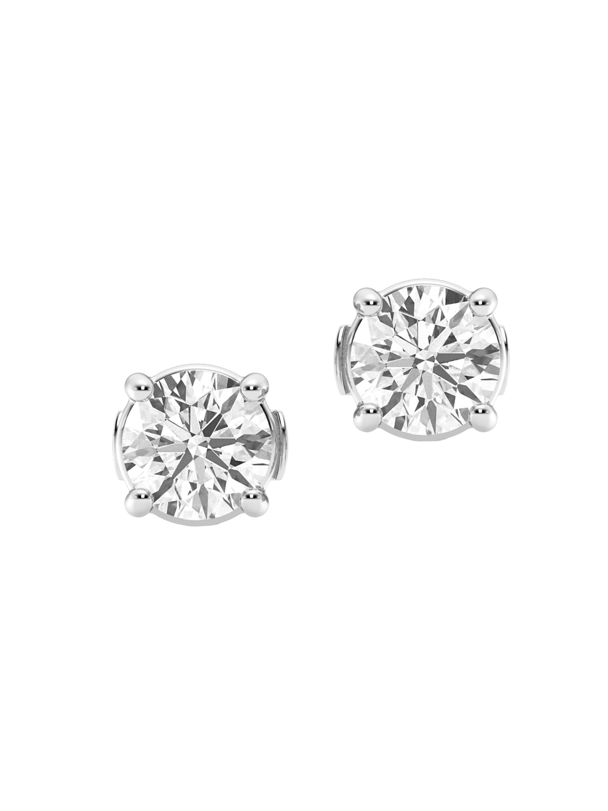 Saks Fifth Avenue Collection Women's 14K White Gold & 2 TCW Lab-Grown Diamond Round Stud Earrings - White Gold