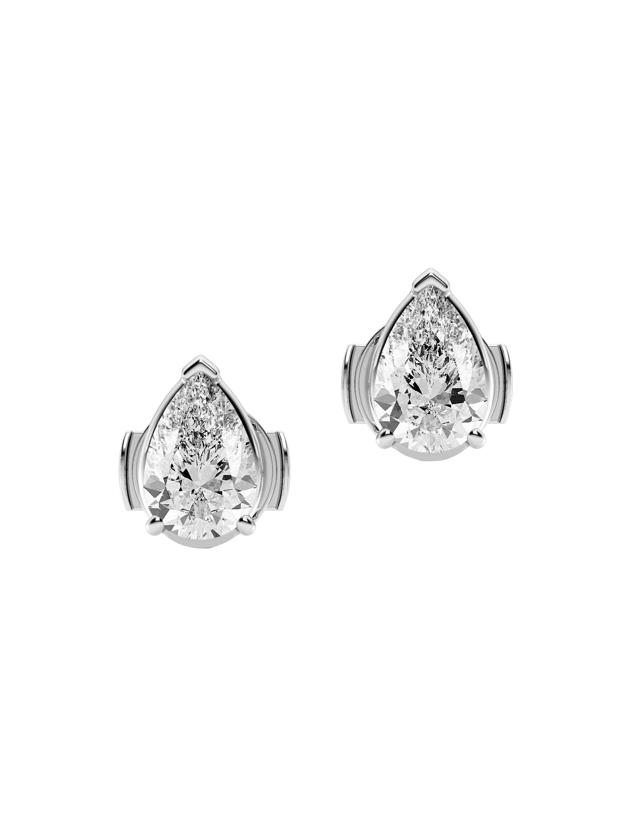 Saks Fifth Avenue Collection Women's 14K White Gold & 2.00 TCW Pear-Cut Lab-Grown Diamond Stud Earrings - White Gold