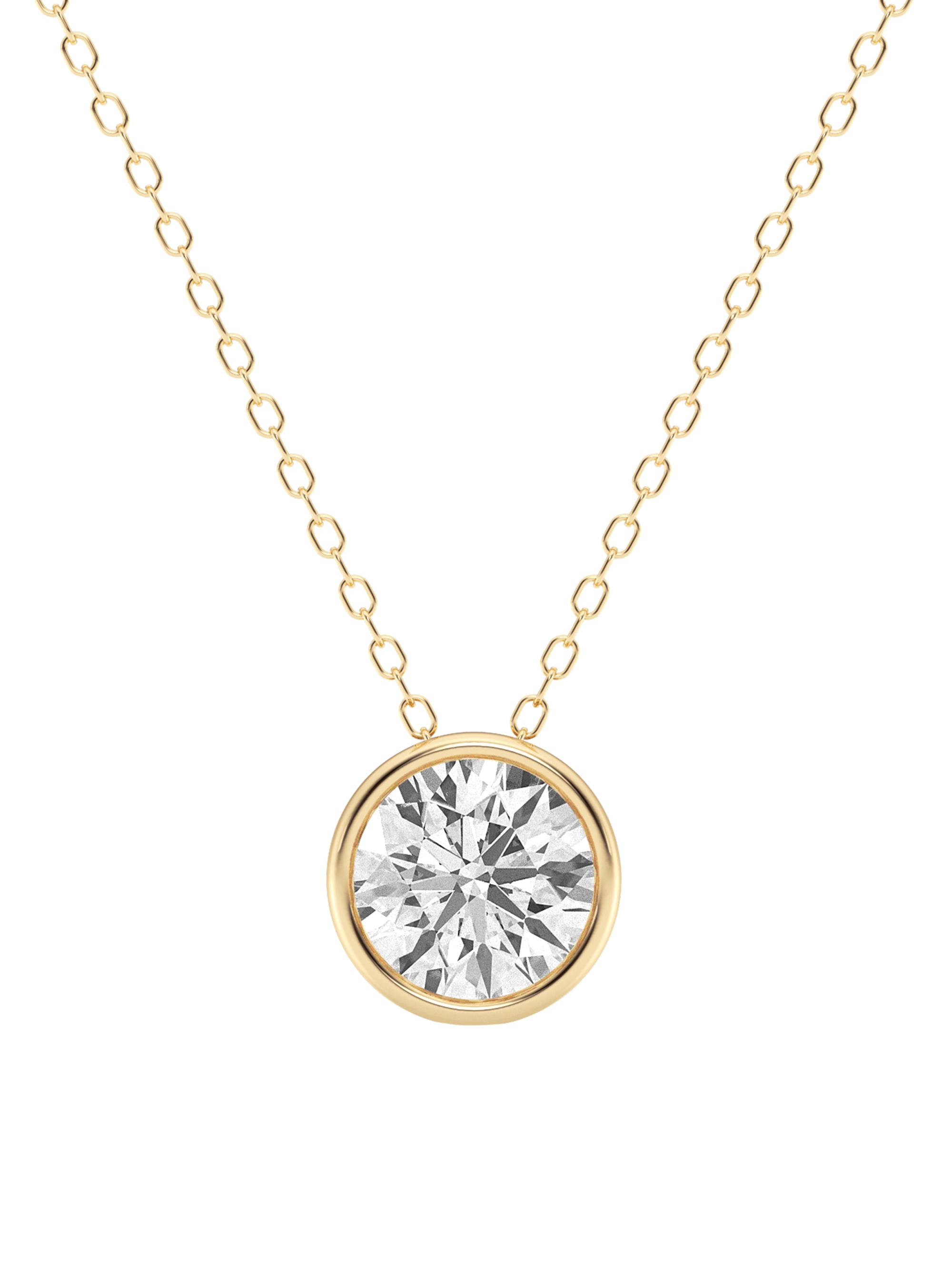 Saks Fifth Avenue Collection Women's 14K Yellow Gold & 1.50 TCW Round Lab-Grown Diamond Pendant Necklace - Yellow Gold