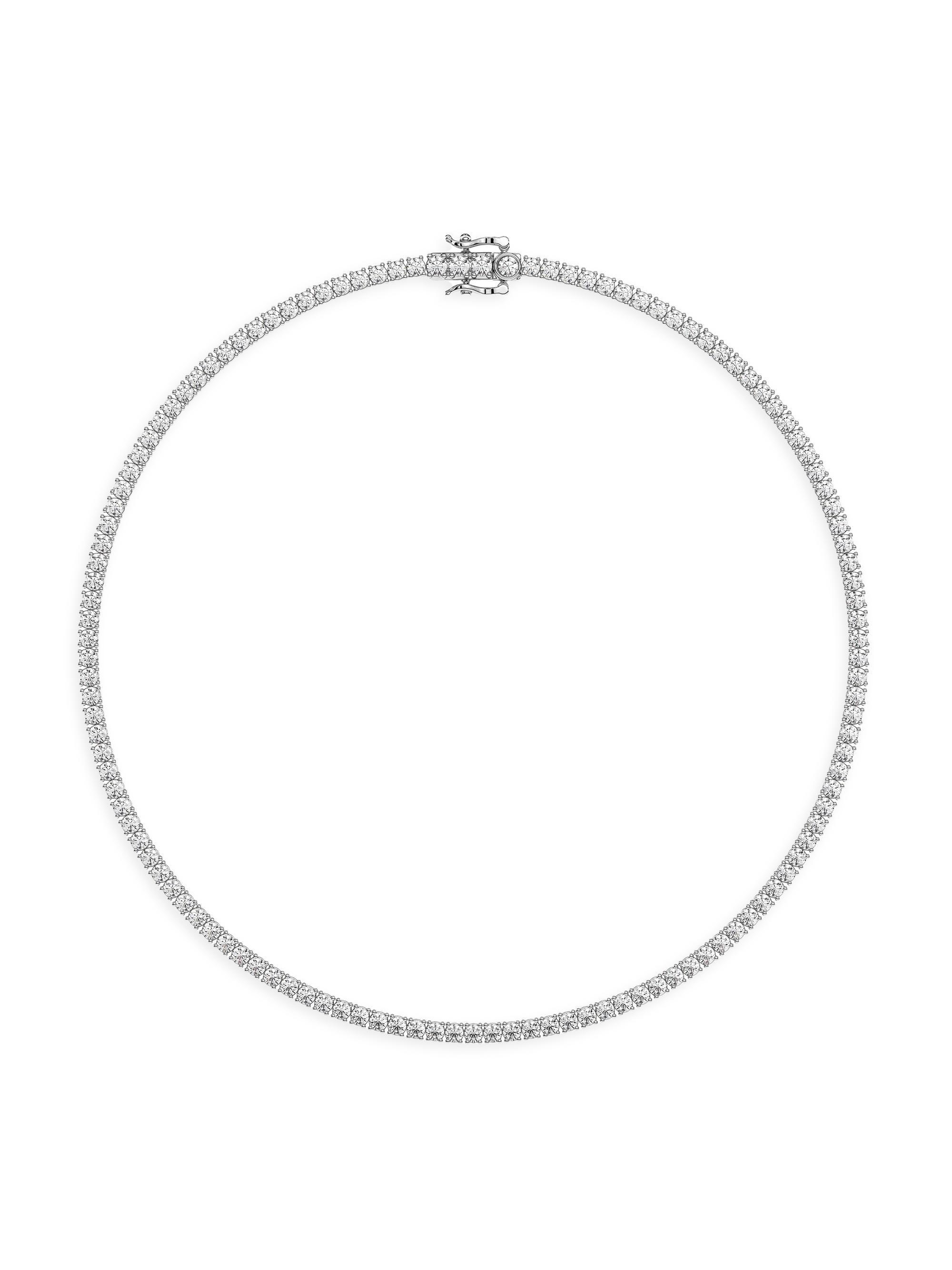 Saks Fifth Avenue Collection Women's 14K White Gold & 16 TCW Lab-Grown Diamond Tennis Necklace - White Gold