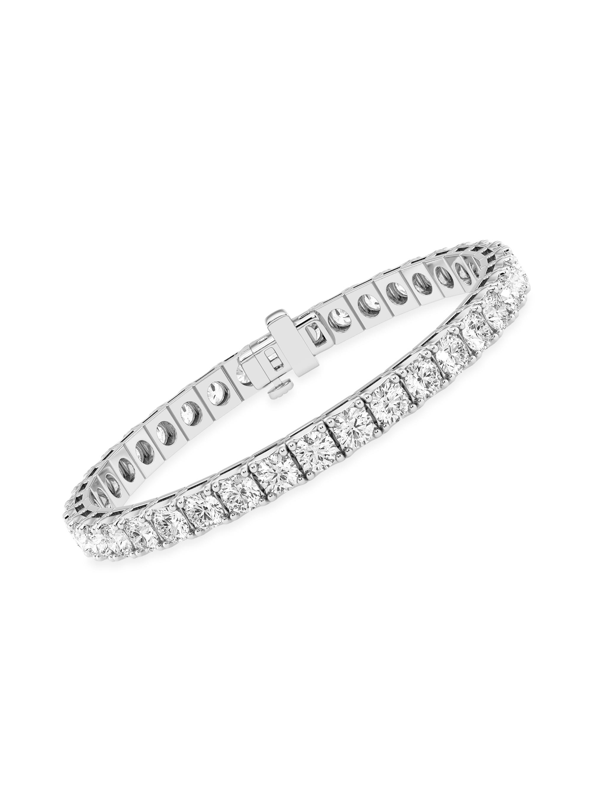 Saks Fifth Avenue Collection Women's 14K White Gold & 15 TCW Lab-Grown Diamond Tennis Bracelet - White Gold
