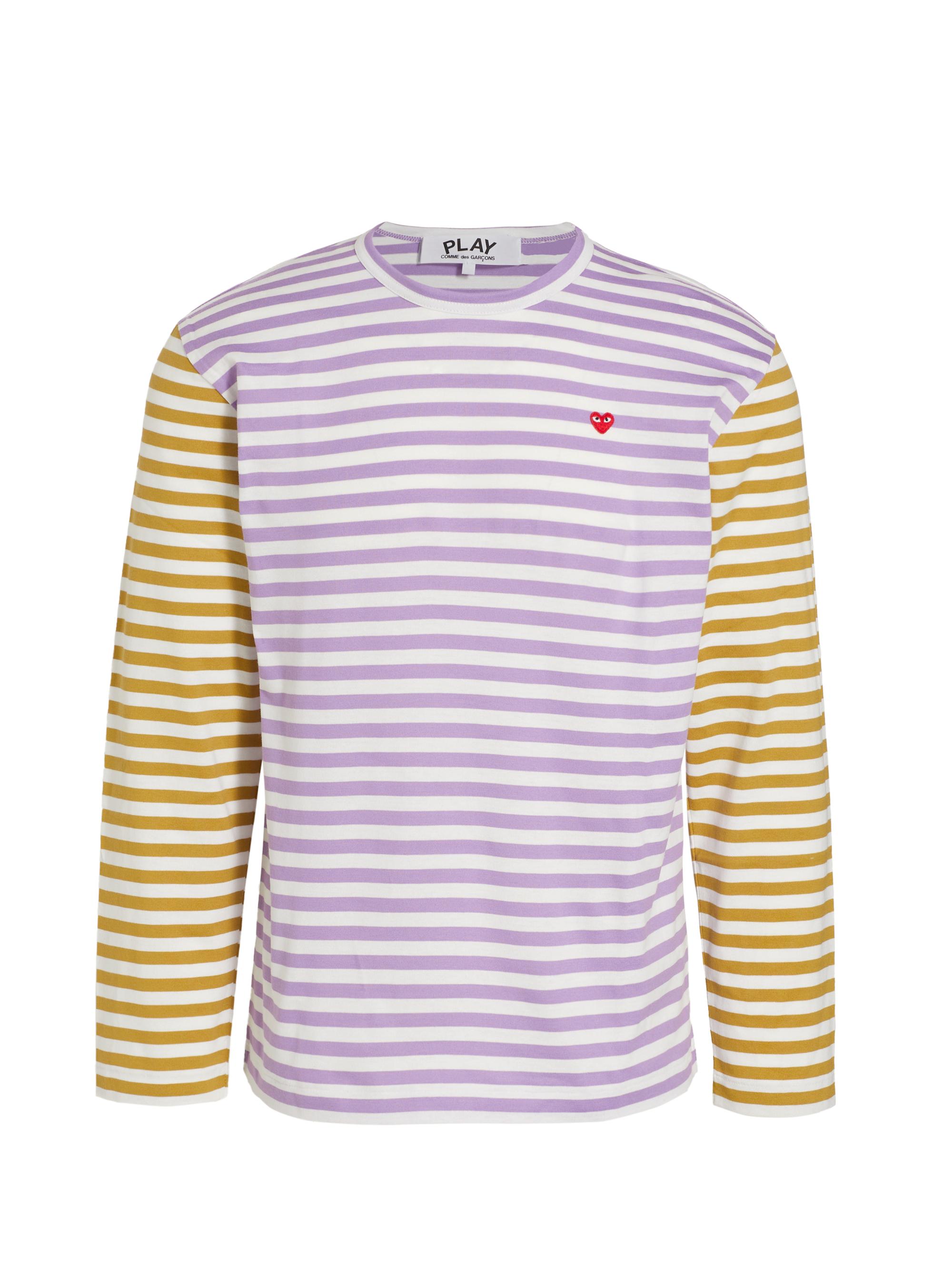 Comme des Garçons PLAY Men's Multicolor Striped Long-Sleeve Shirt - Purple Orange | Thumbnail 8