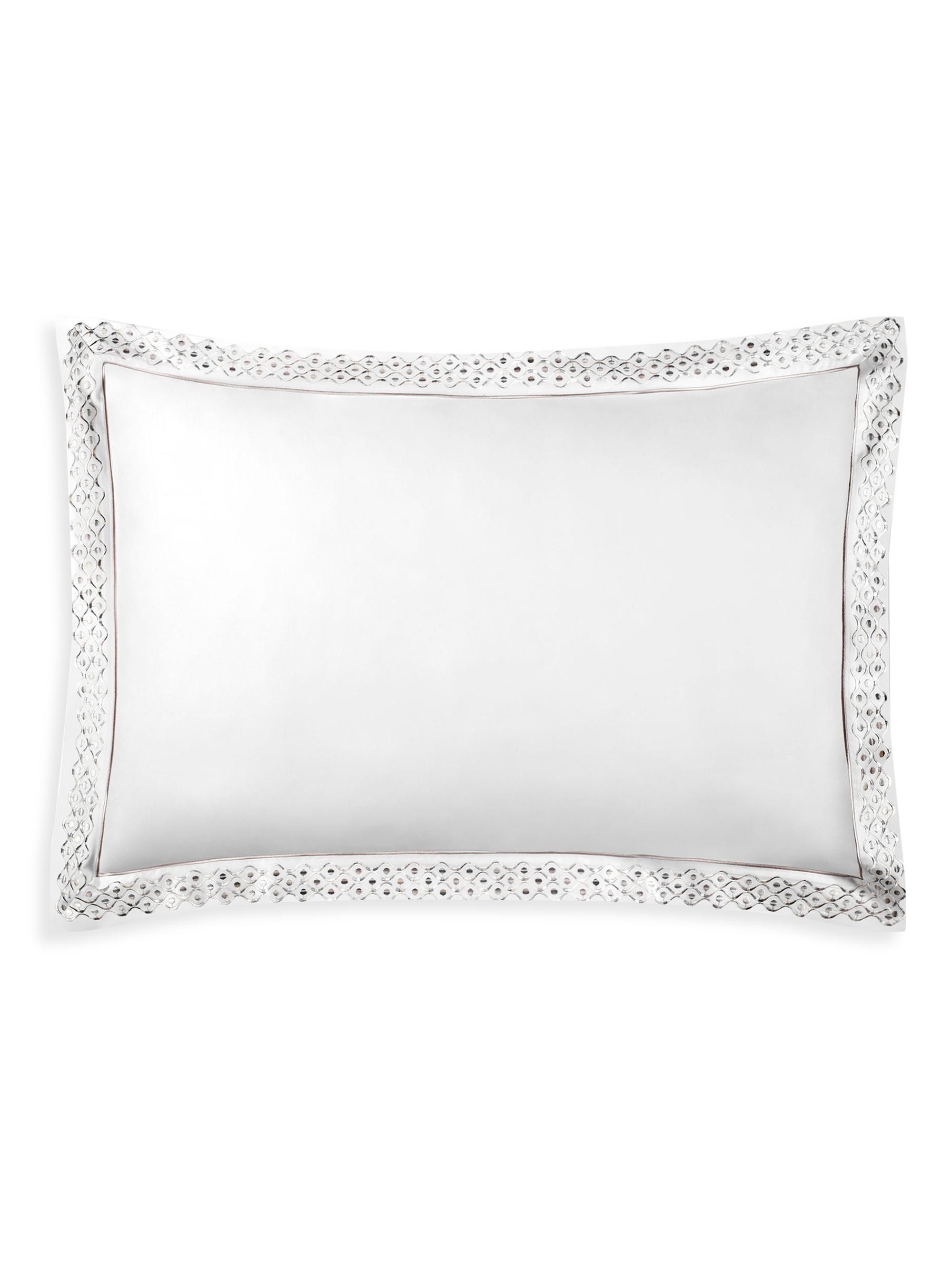 Amalia Home Collection Alma 430-Thread Count Egyptian Cotton 2-Piece Sham Set - White Grey King