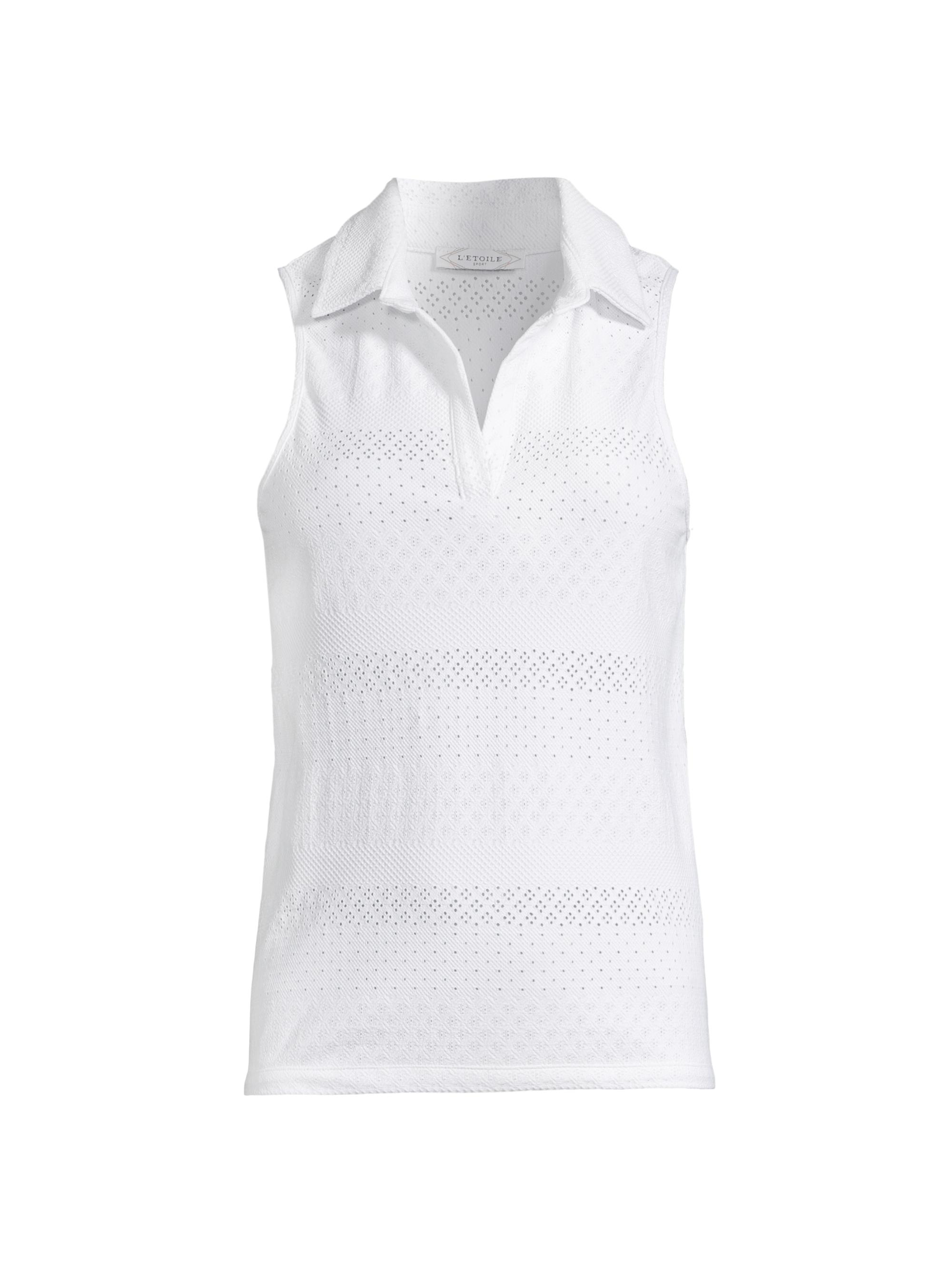 L'Etoile Sport Women's Sleeveless Lace Top - White