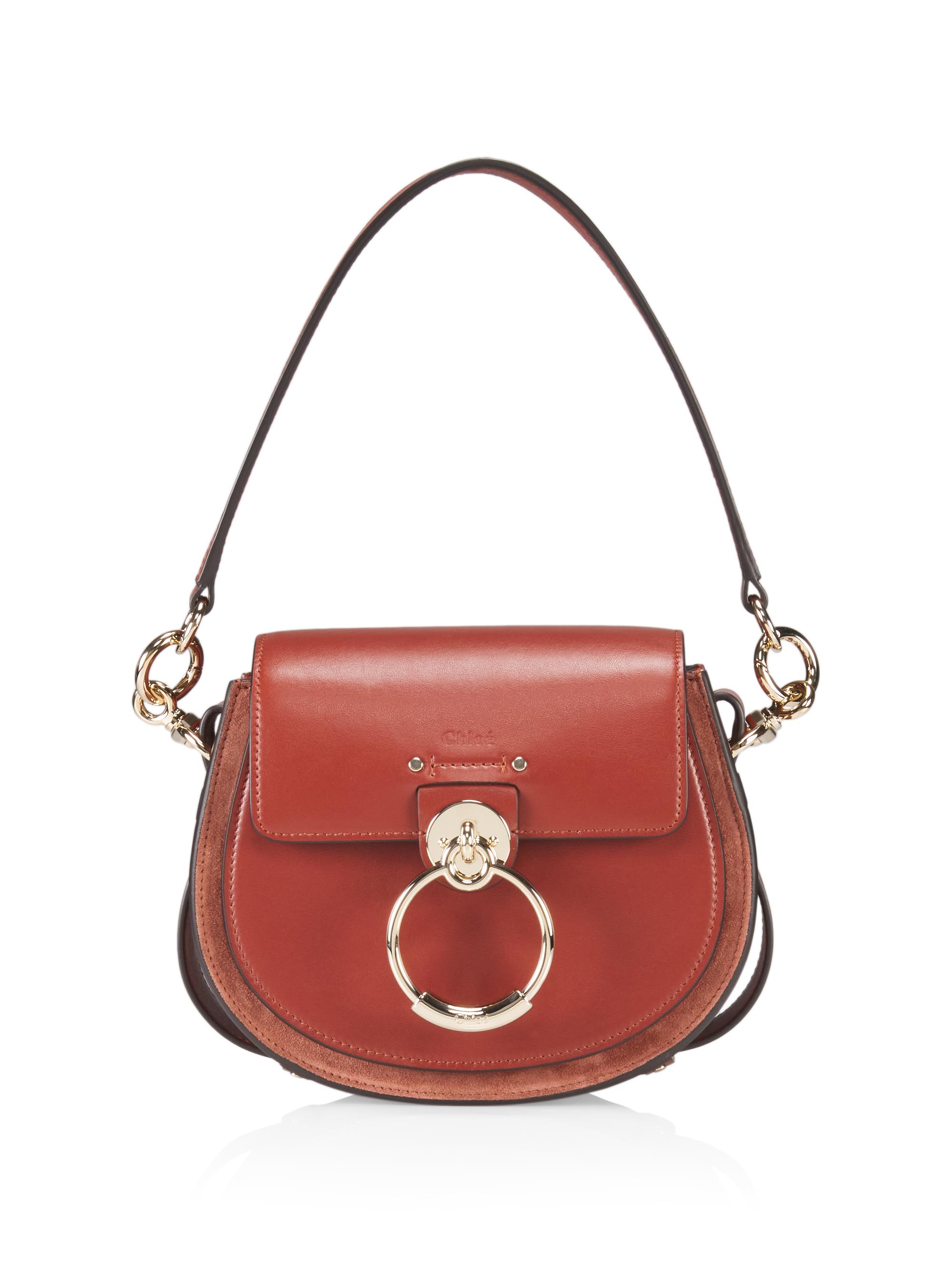 Chloé Women's  Tess Leather Saddle Bag - Sepia Brown