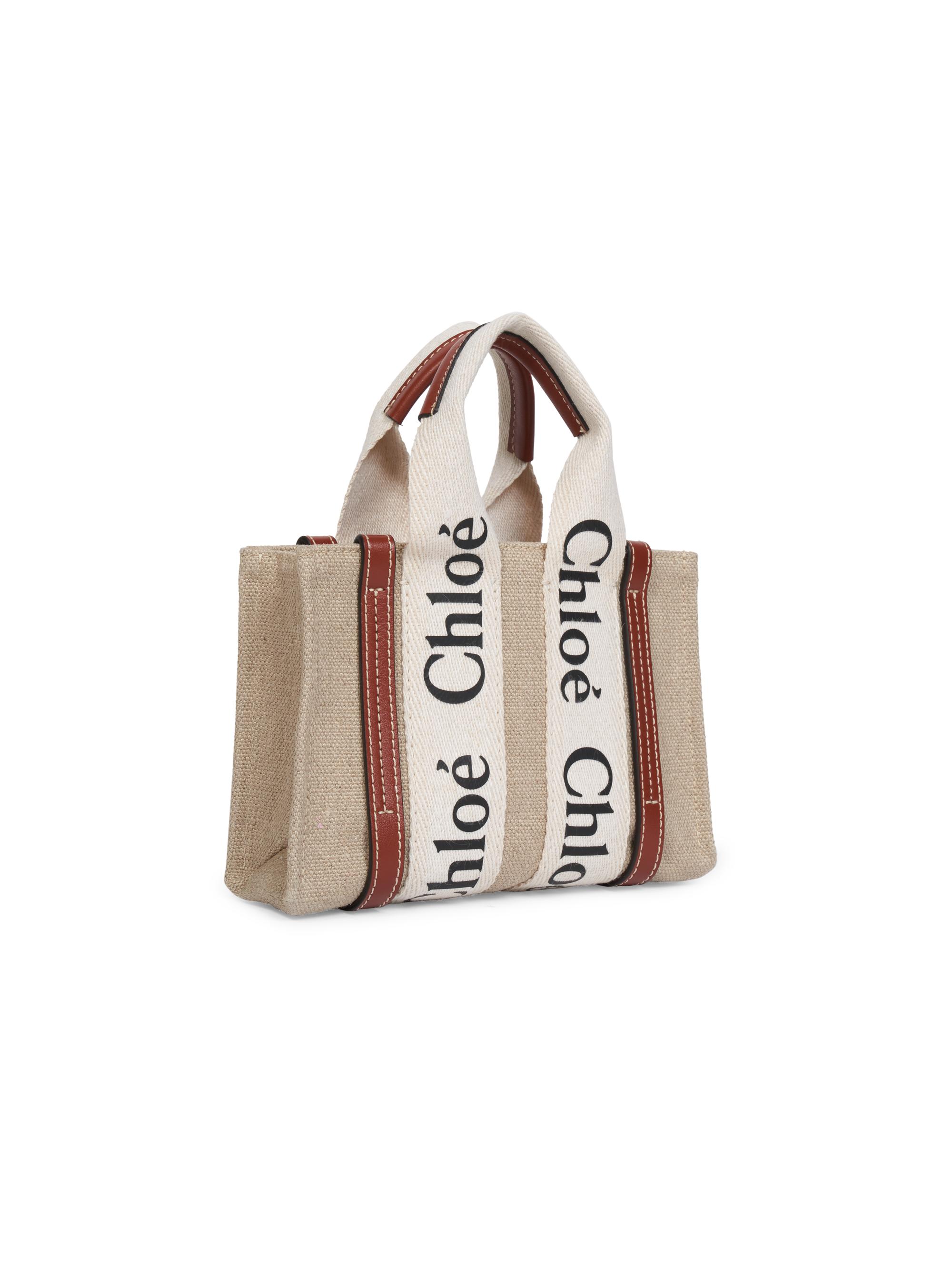 ゆきんこ 限定Chloé woody small tote with st Chloé Mini Woody Linen Top Handle Bag | Saks Fifth Avenue