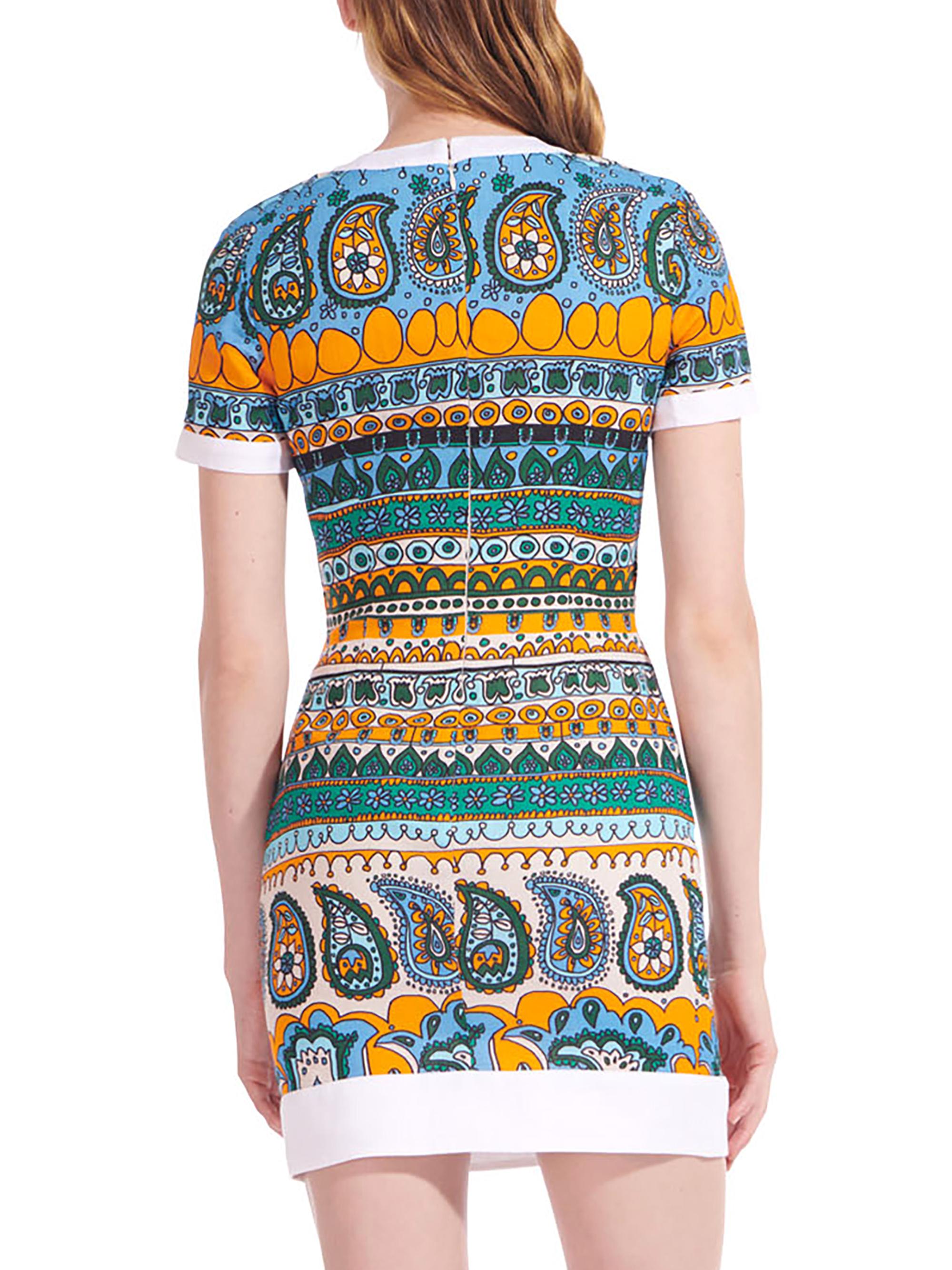 Staud Perla Printed Linen Cutout Minidress | Saks Fifth Avenue