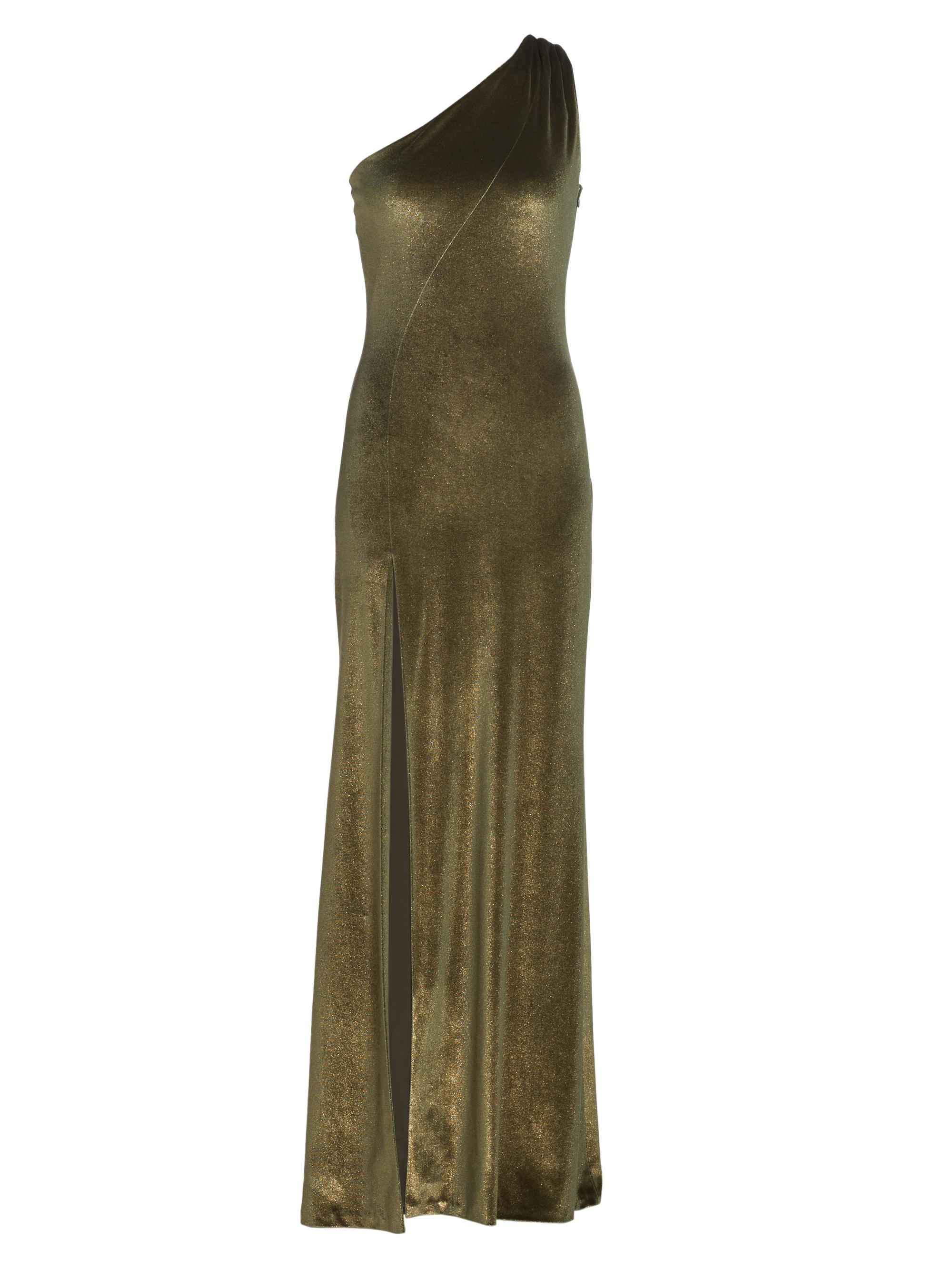 Galvan London Women's Off-Kilter One-Shoulder Gown - Olive Green