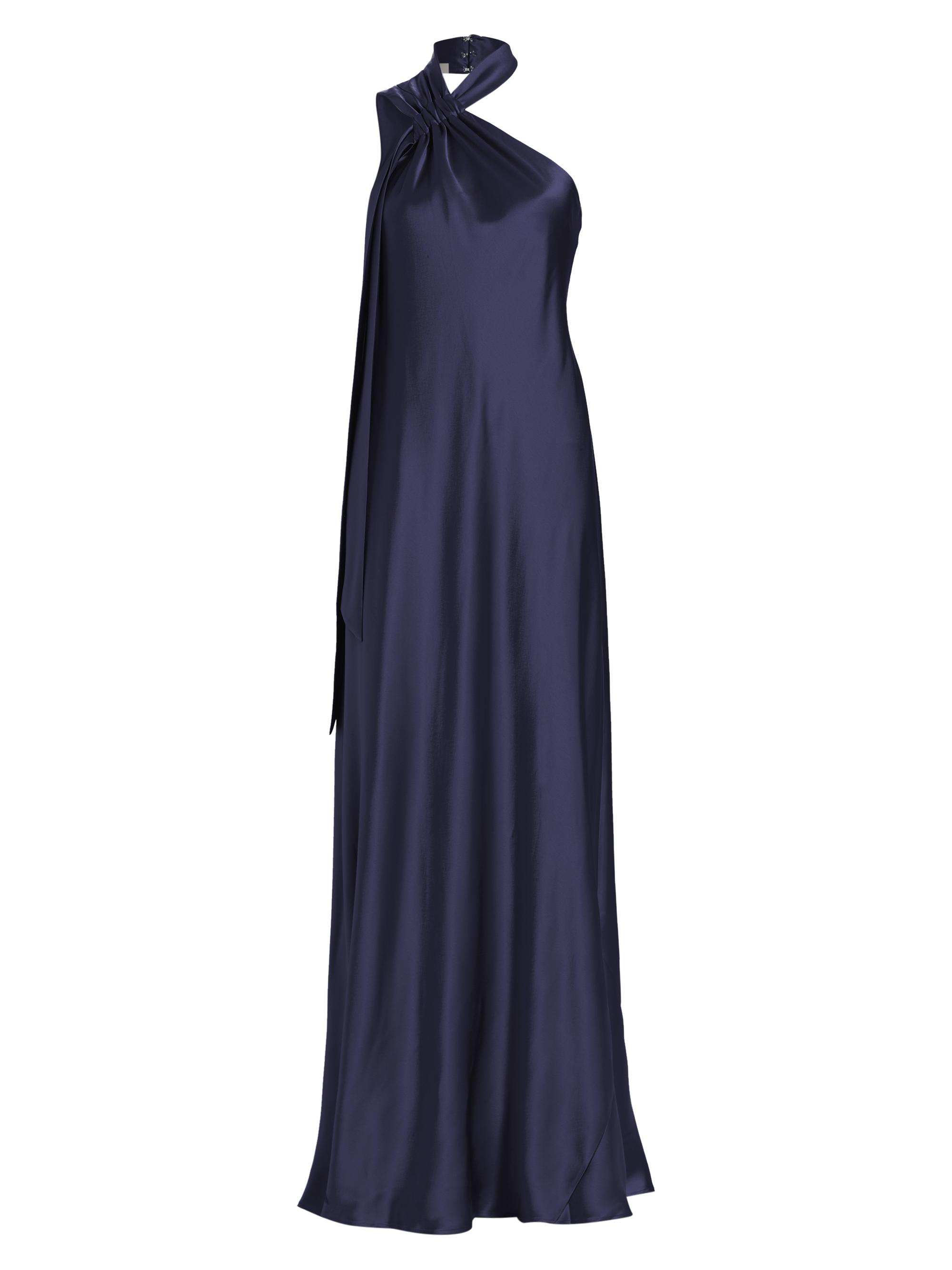 Galvan London Women's Ushuaia Satin Tieneck Gown - Midnight
