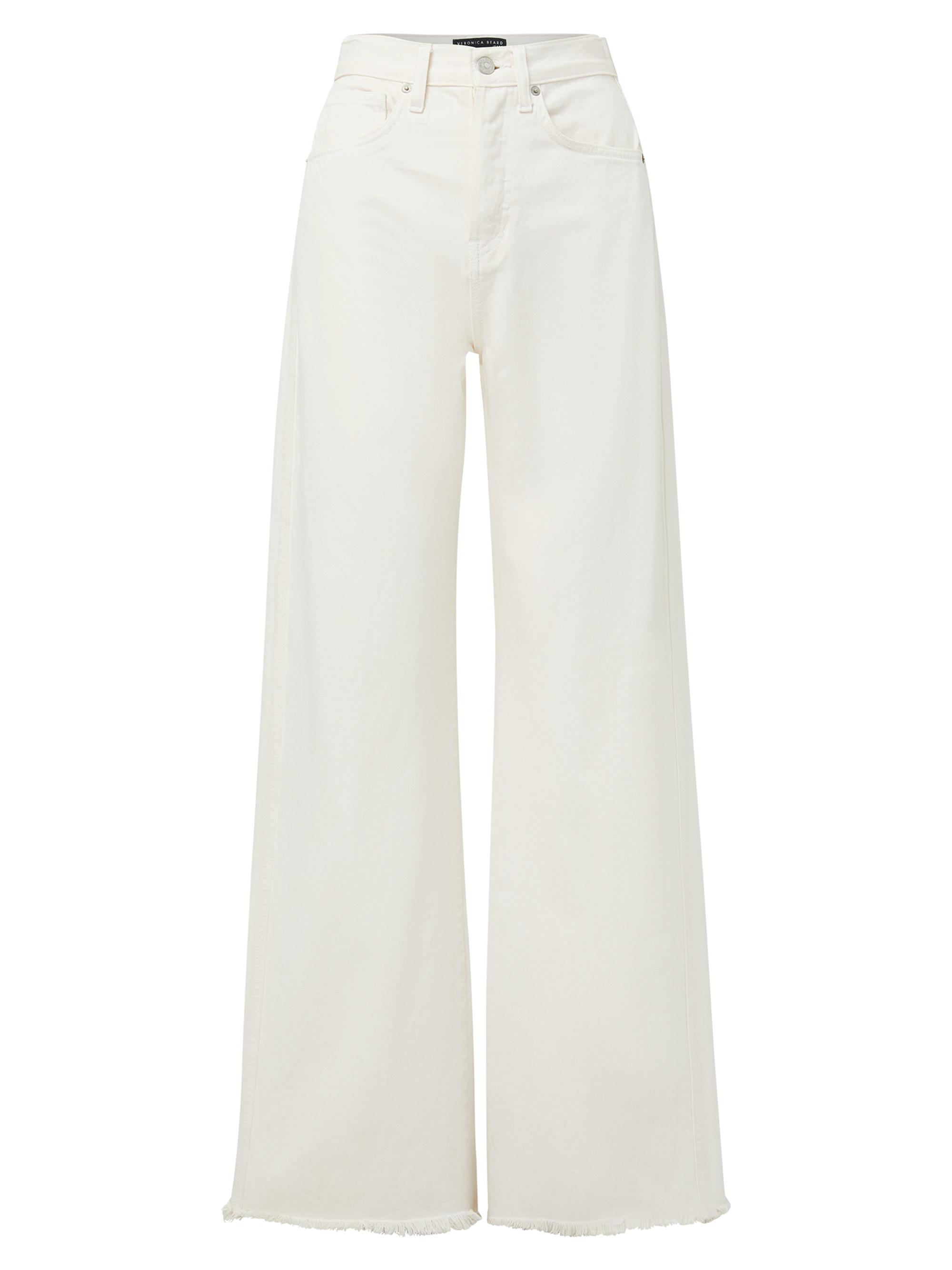 Veronica Beard Women's Taylor High-Rise Wide-Leg Jeans - Ecru