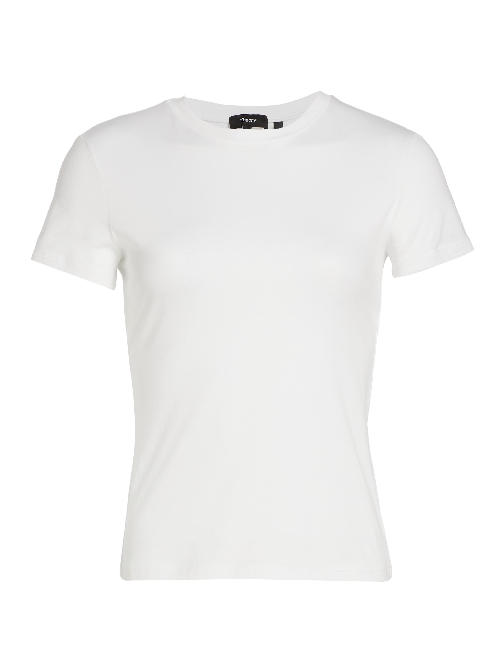 Theory Women's Tiny Short-Sleeve Cotton Tee - White